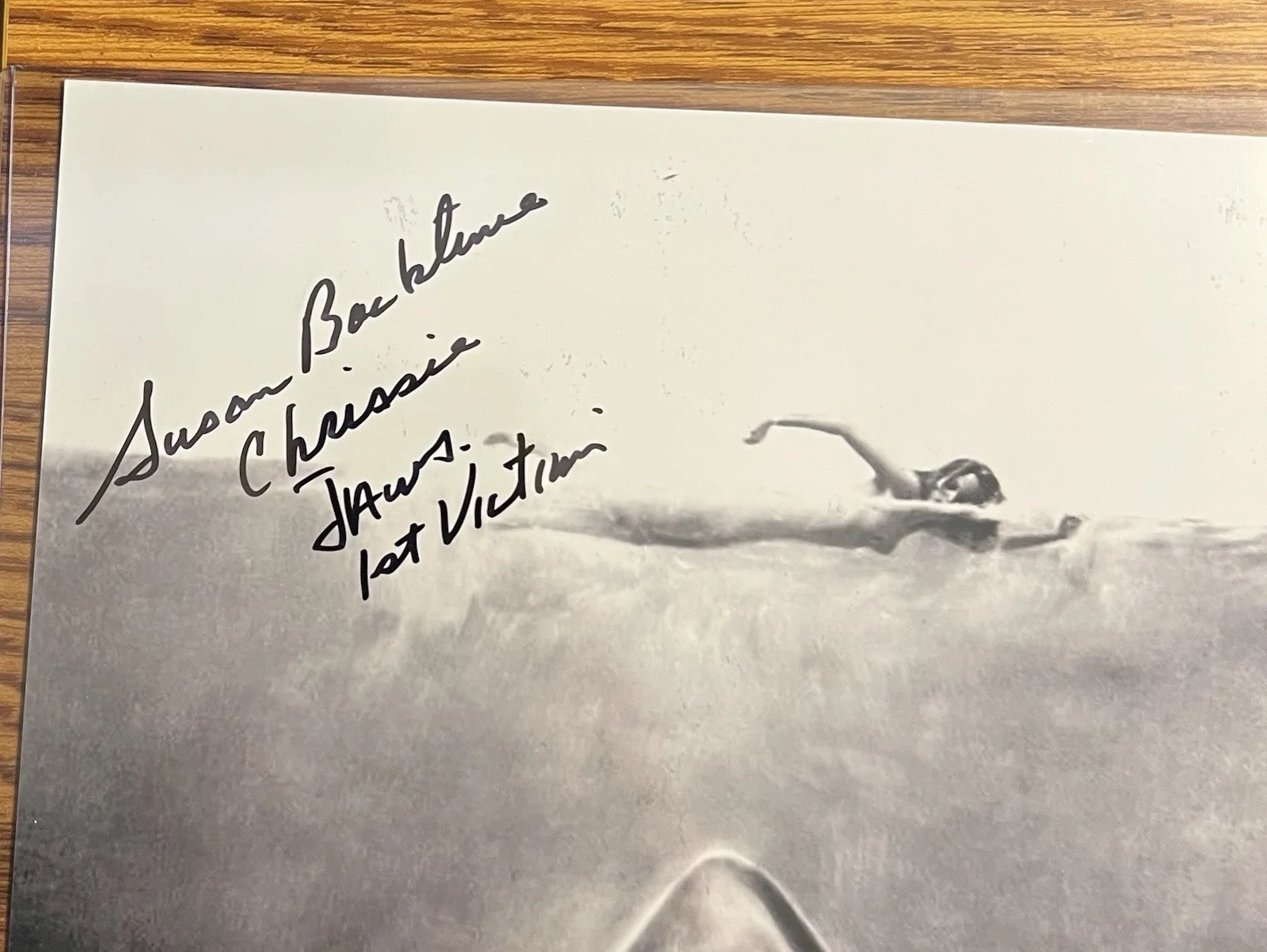 JAWS SUSAN BACKALINIE BECKETT CERTIFIED SIGNED 8x10 w INSCRIPTIONS 1000% AUTH, image 2