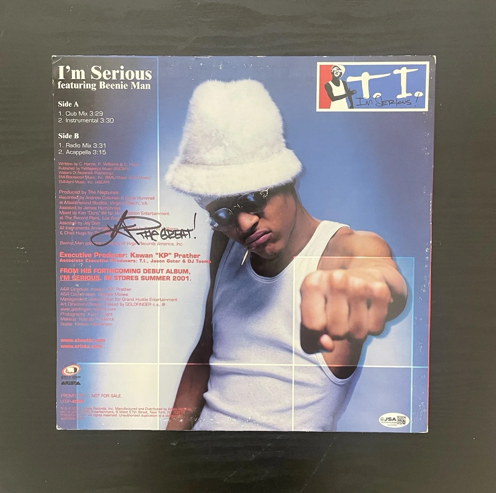 T.I. Autographed I’m Serious Vinyl Record Album Grand Hustle/ JSA, изображение 2