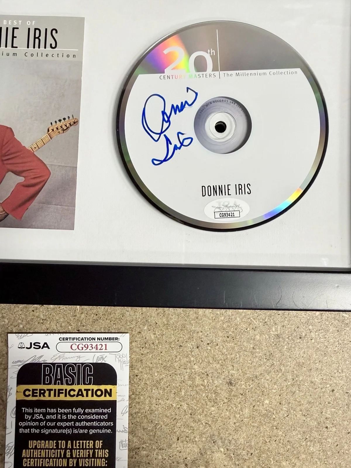 Donnie Iris Signed “The Best Of: Millennium” (2001) Framed CD With JSA COA, image 2