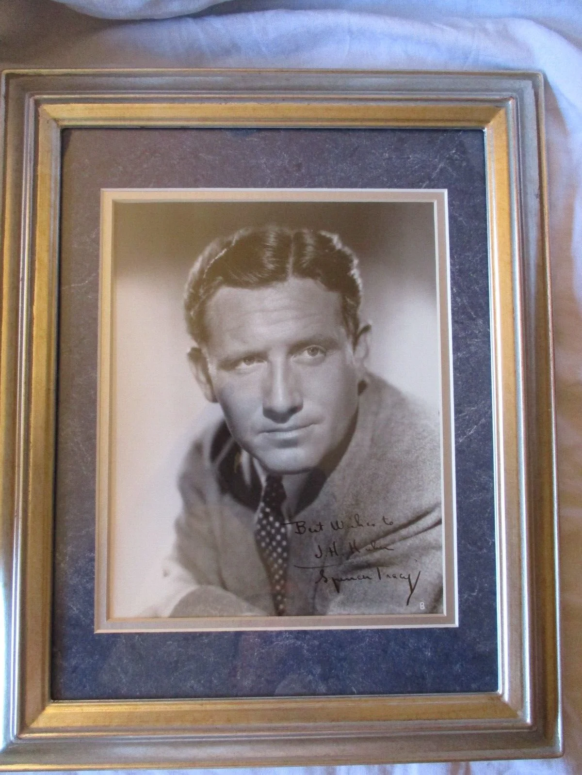 SPENCER TRACY — SPENCER TRACY Original Vintage 1930s SIGNED AUTOGRAPHED Framed Portrait Photo, image 4