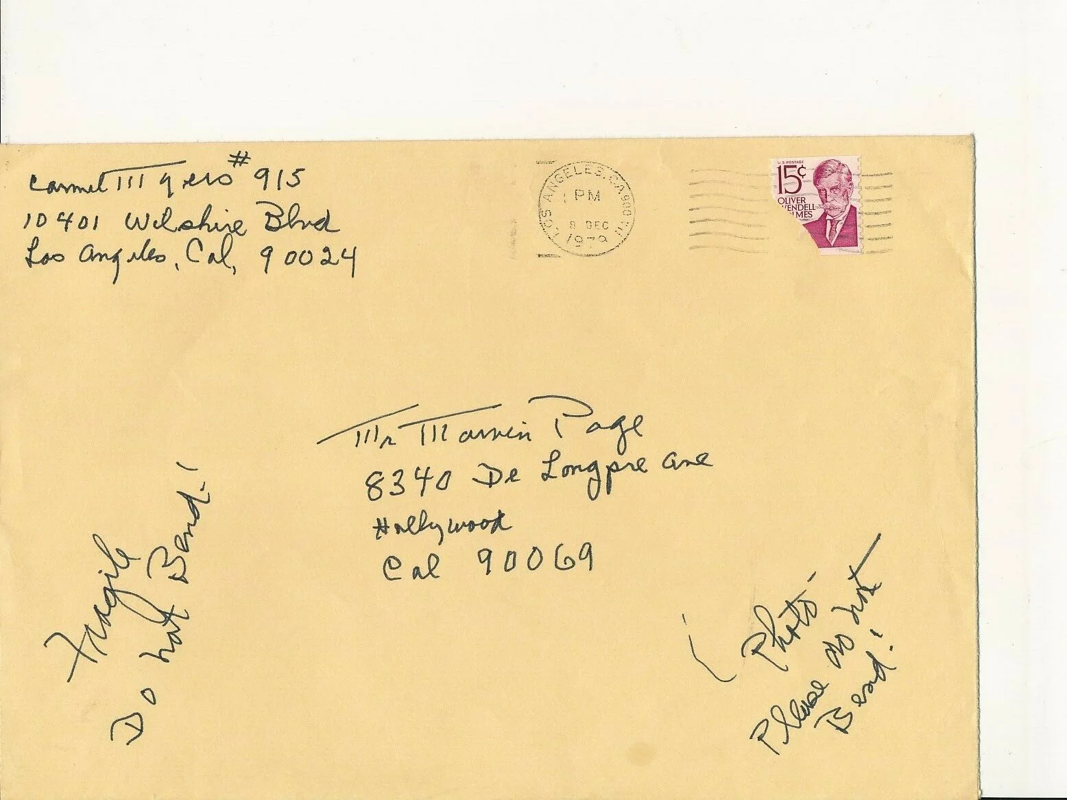 Carmel Myers — CARMEL MYERS Original Vintage SIGNED AUTOGRAPHED Handwritten Note + Envelope, image 3