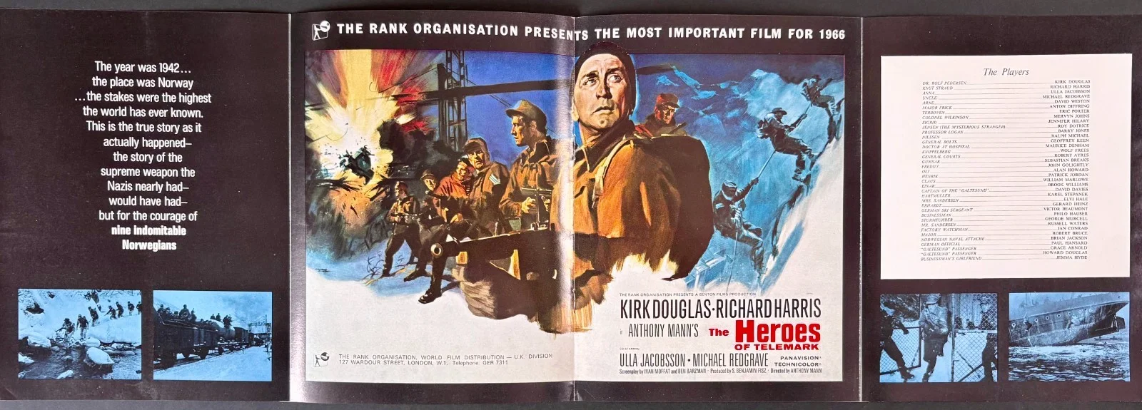 Heroes of Telemark ORIGINAL Kine Weekly Film Supplement Kirk Douglas Harris 1965, изображение 4