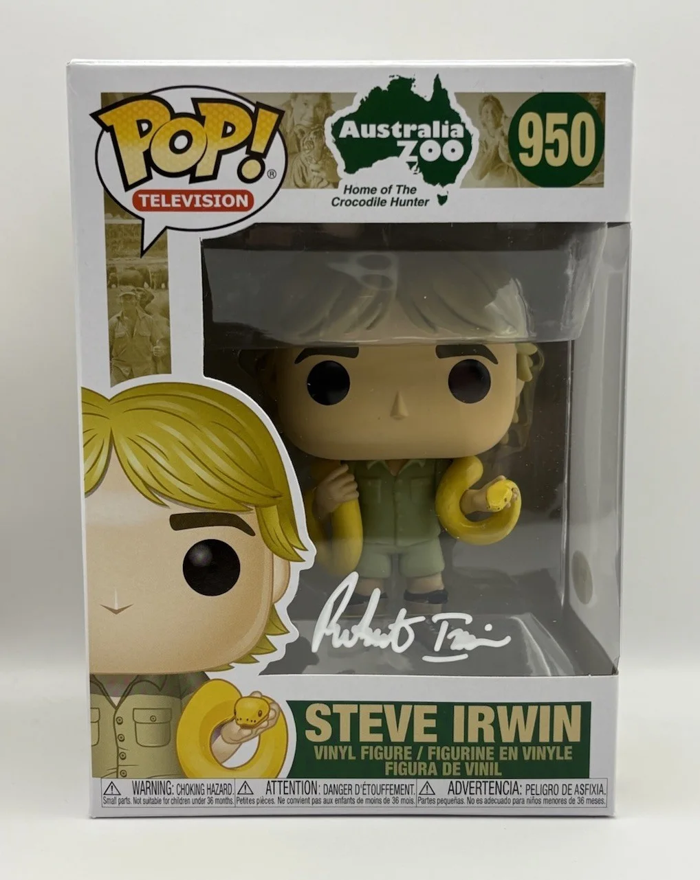 Robert Irwin — Robert Irwin Signed Autographed Steve Irwin Crocodile Hunter Funko POP FigureJSA, image 2