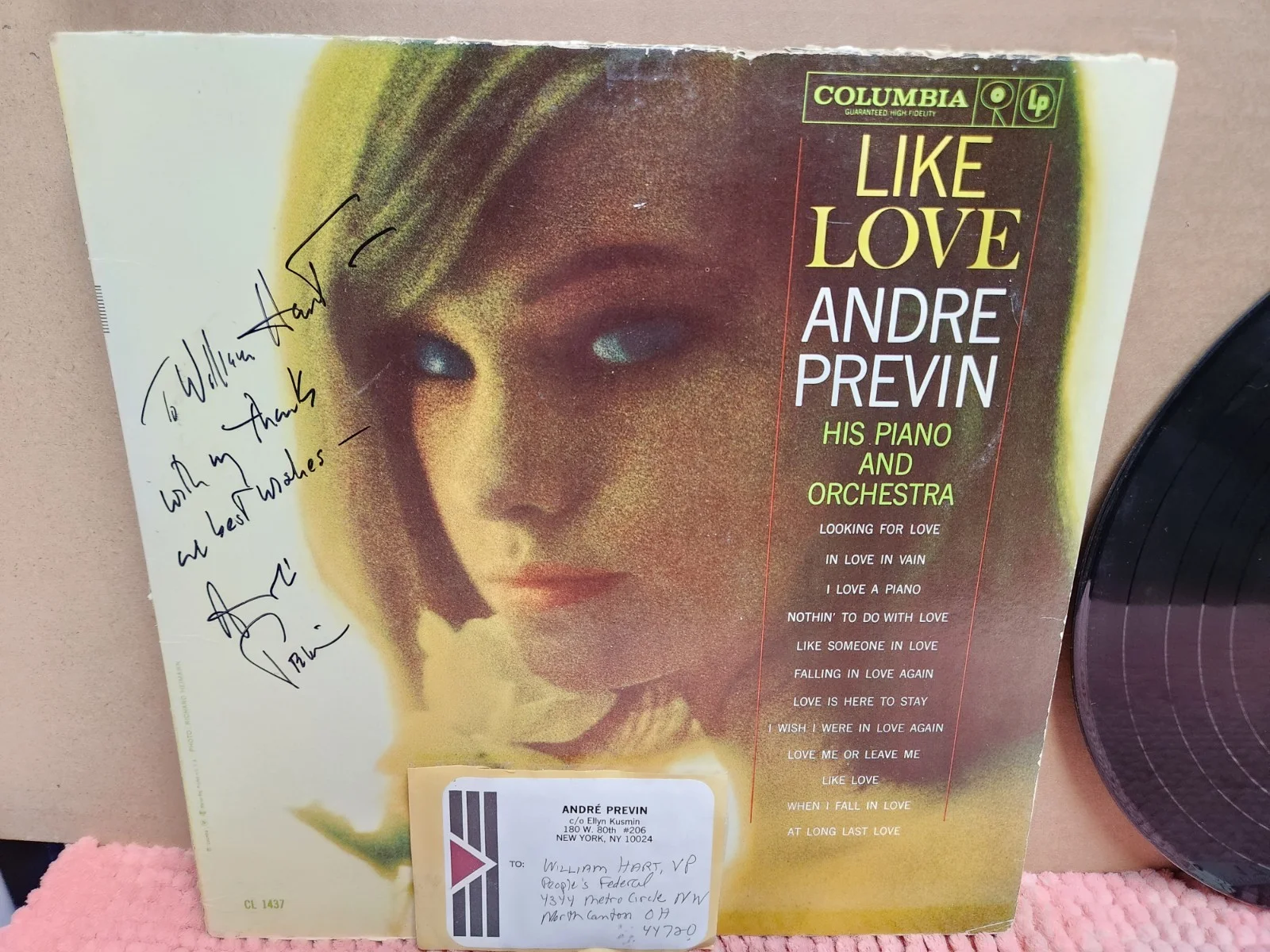 André Previn AUTOGRAPHED SIGNED Vinyl Album "Like Love" Conductor & Pianist, изображение 2