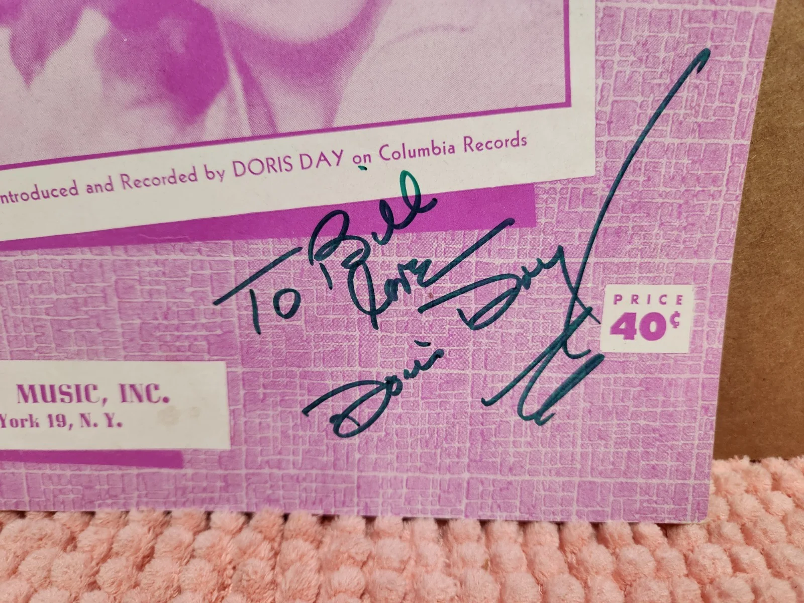 VTG 1952 Doris Day AUTOGRAPHED Sheet Music "A Guy Is A Guy" SIGNED Sheet Music, изображение 2