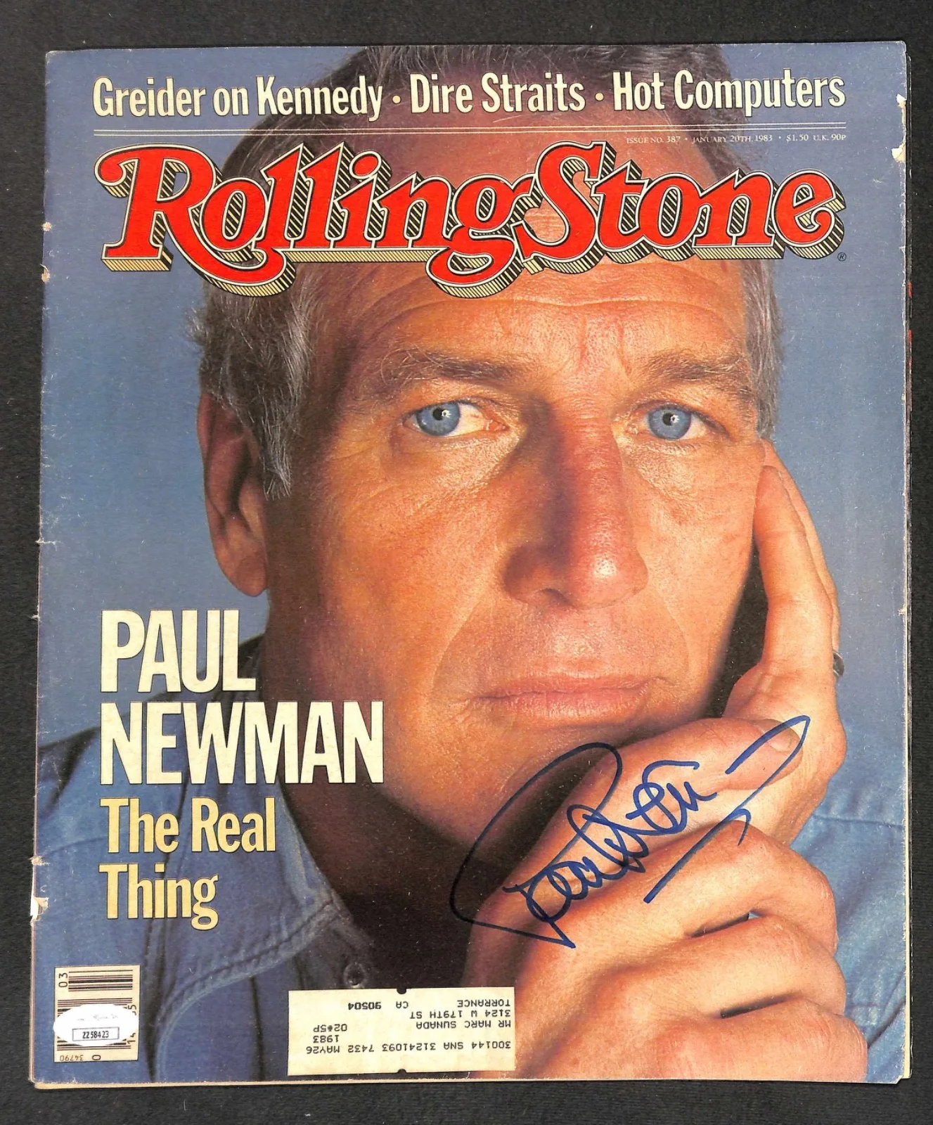 Color of Money Signed Paul Newman Autographed Rolling Stone Magazine Auto JSA, изображение 2
