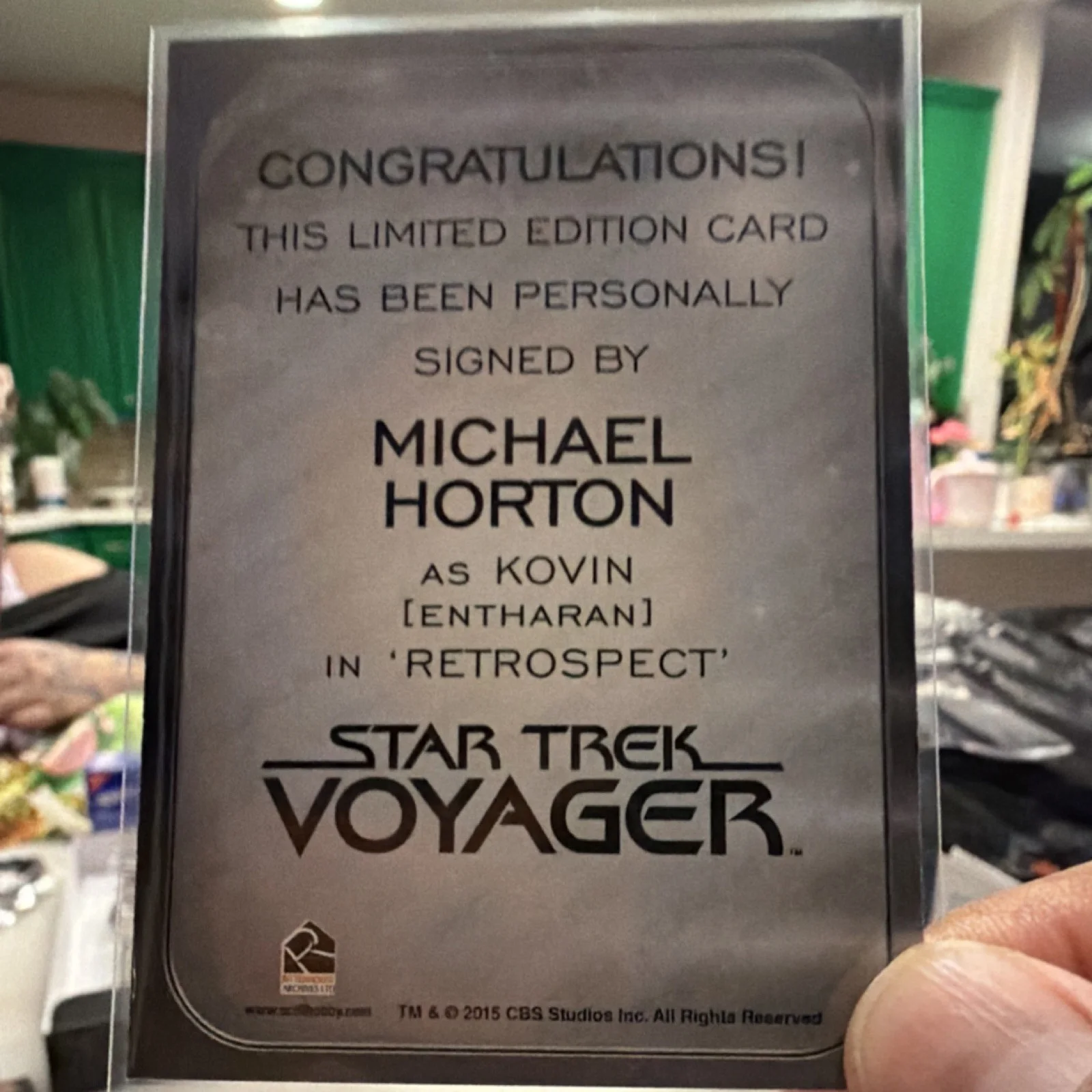 Michael Horton — Star Trek Voyager Autographed Trading Card Michael Horton as Kovin Rittenhouse, image 2