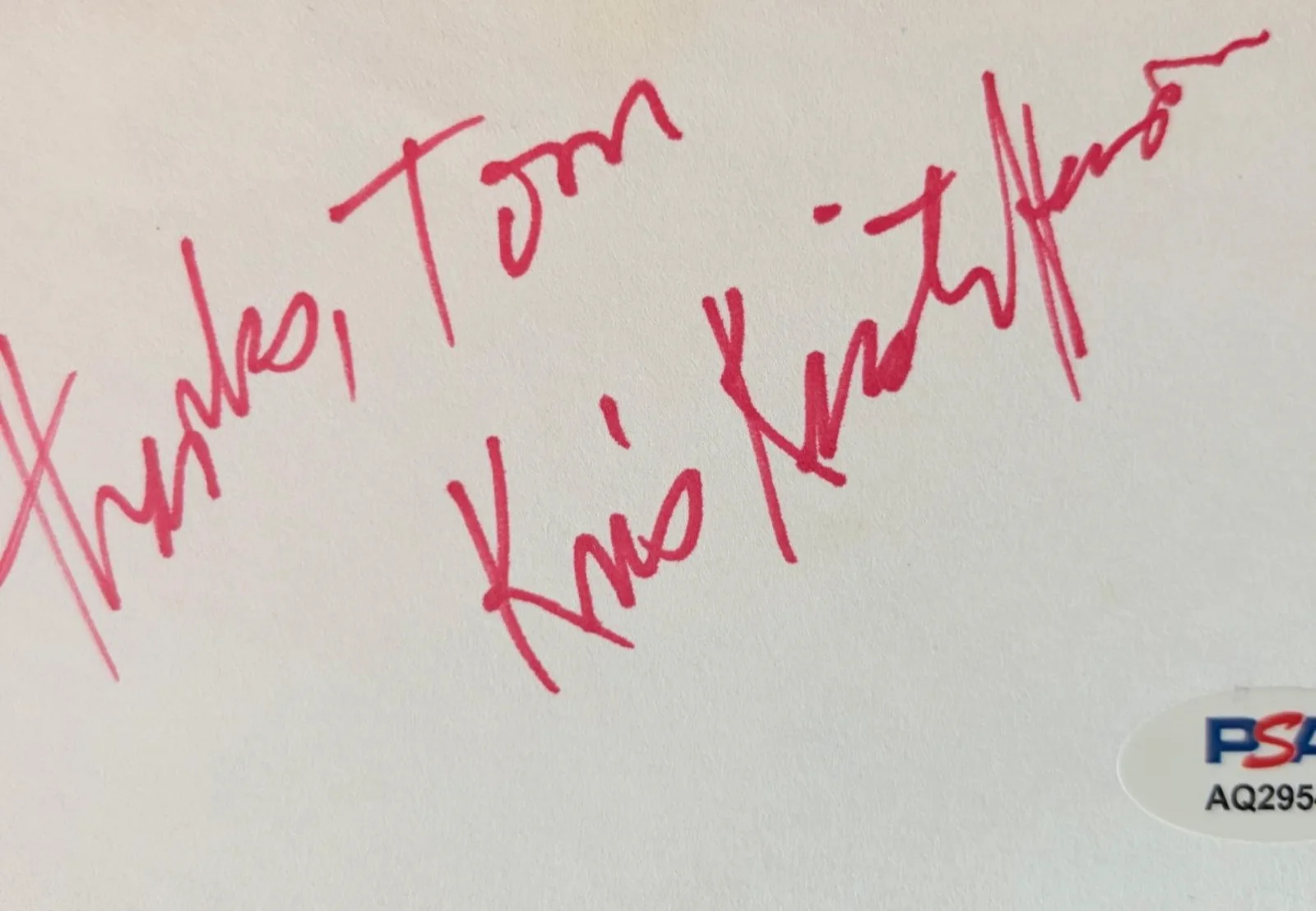 Kris Kristofferson — KRIS KRISTOFFERSON SIGNED AUTOGRAPHED INDEX CARD WILLIE NELSON HIGHWAYMEN PSA, image 2