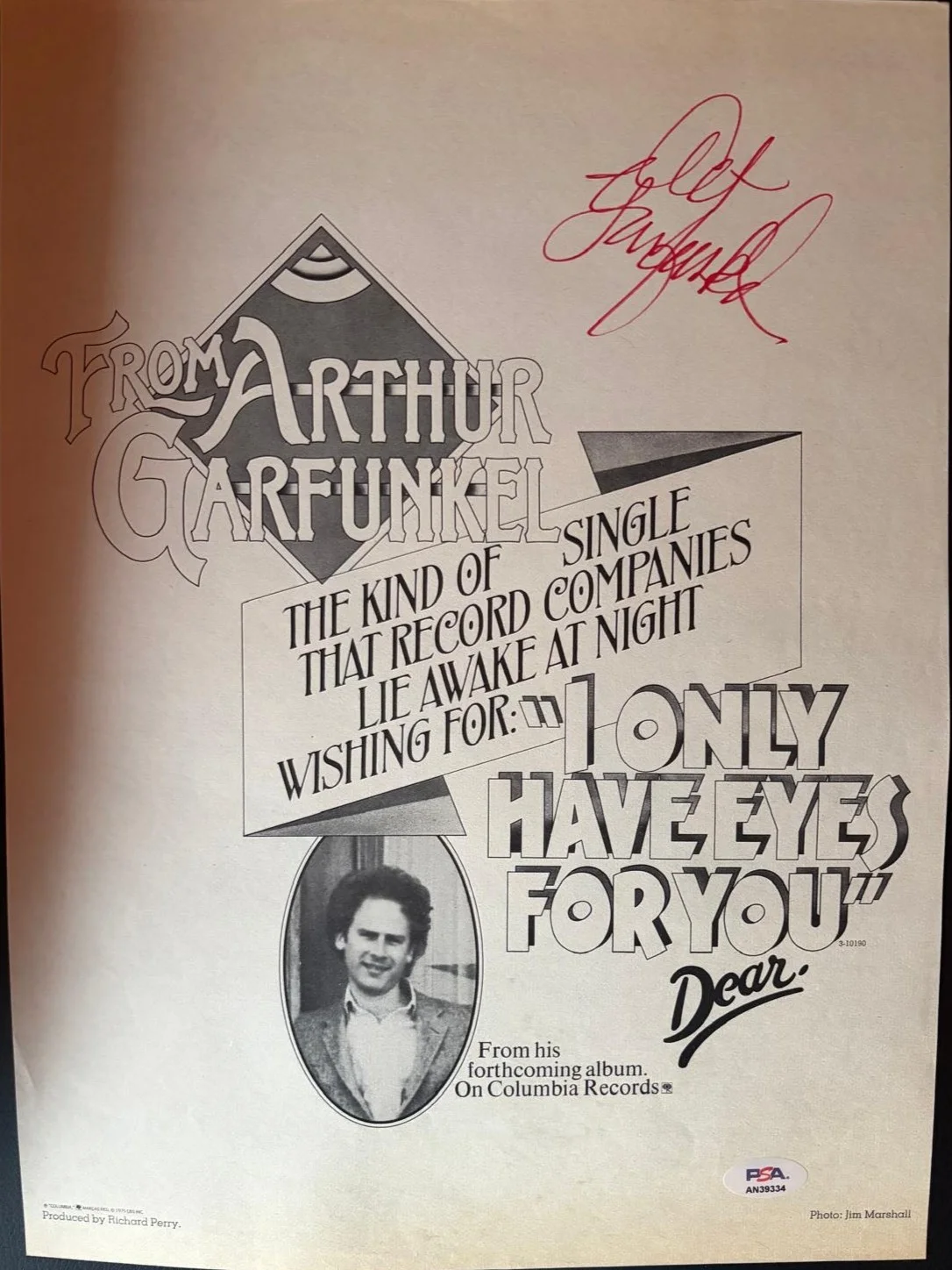 Art Garfunkel — ART GARFUNKEL SIGNED AUTOGRAPHED 11X14 MAGAZINE PAGE PAUL SIMON VINTAGE PSA B