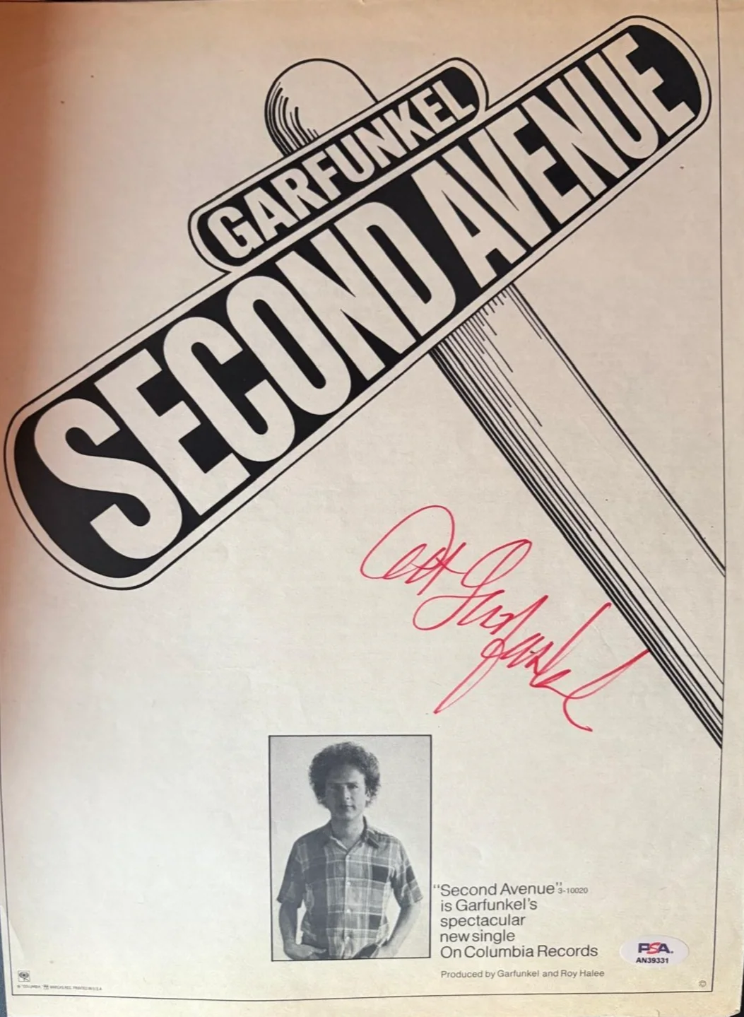 Art Garfunkel — ART GARFUNKEL SIGNED AUTOGRAPHED 11X14 MAGAZINE PAGE PAUL SIMON VINTAGE PSA A