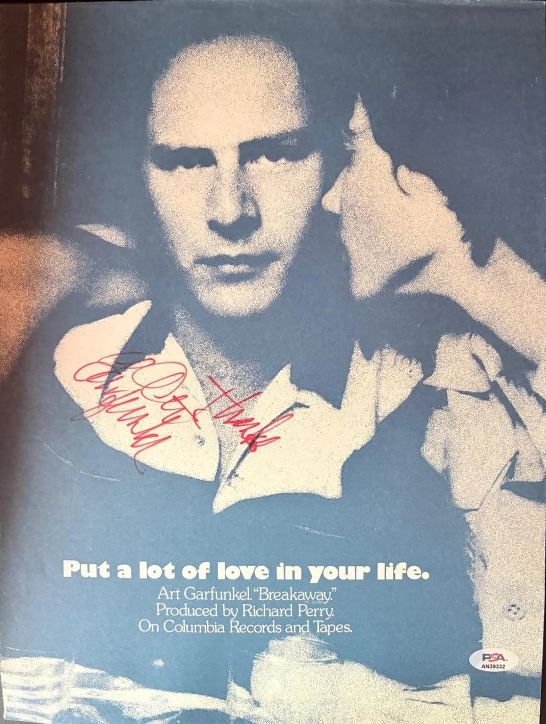 ART GARFUNKEL — ART GARFUNKEL SIGNED AUTOGRAPHED 11X14 MAGAZINE PAGE PAUL SIMON VINTAGE FULL PSA
