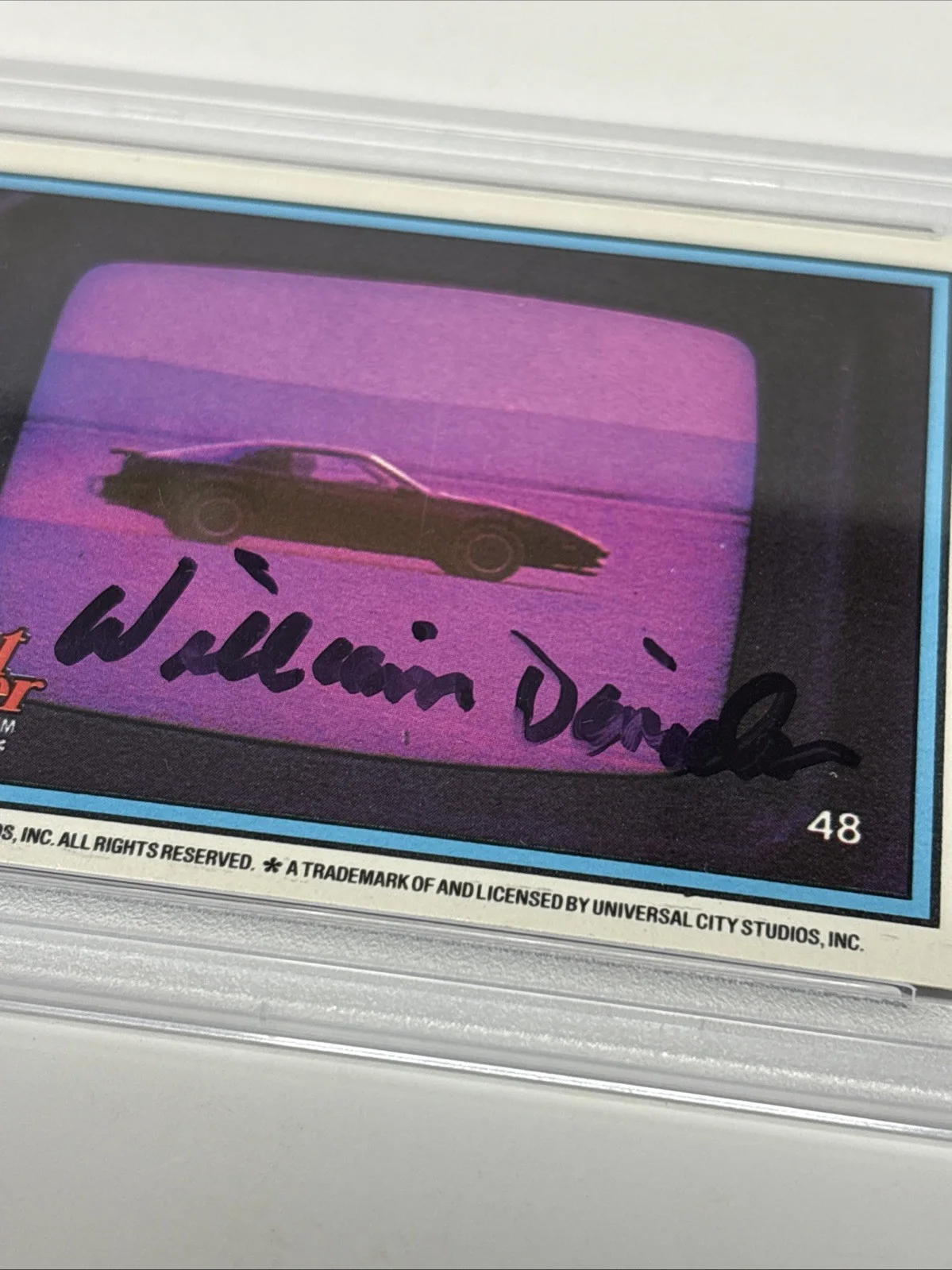 WILLIAM DANIELS — WILLIAM DANIELS SIGNED KNIGHT RIDER DONRUSS CARD KITT PSA Slab Autograph Auto, изображение 2