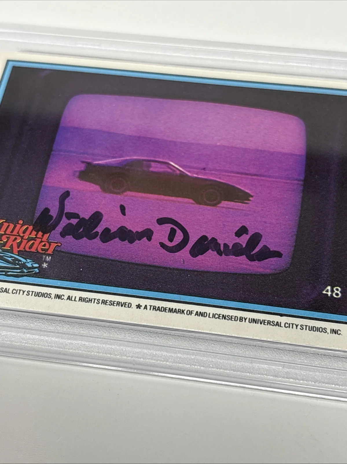 WILLIAM DANIELS — WILLIAM DANIELS SIGNED KNIGHT RIDER DONRUSS CARD KITT PSA Slab Autograph Auto, изображение 2