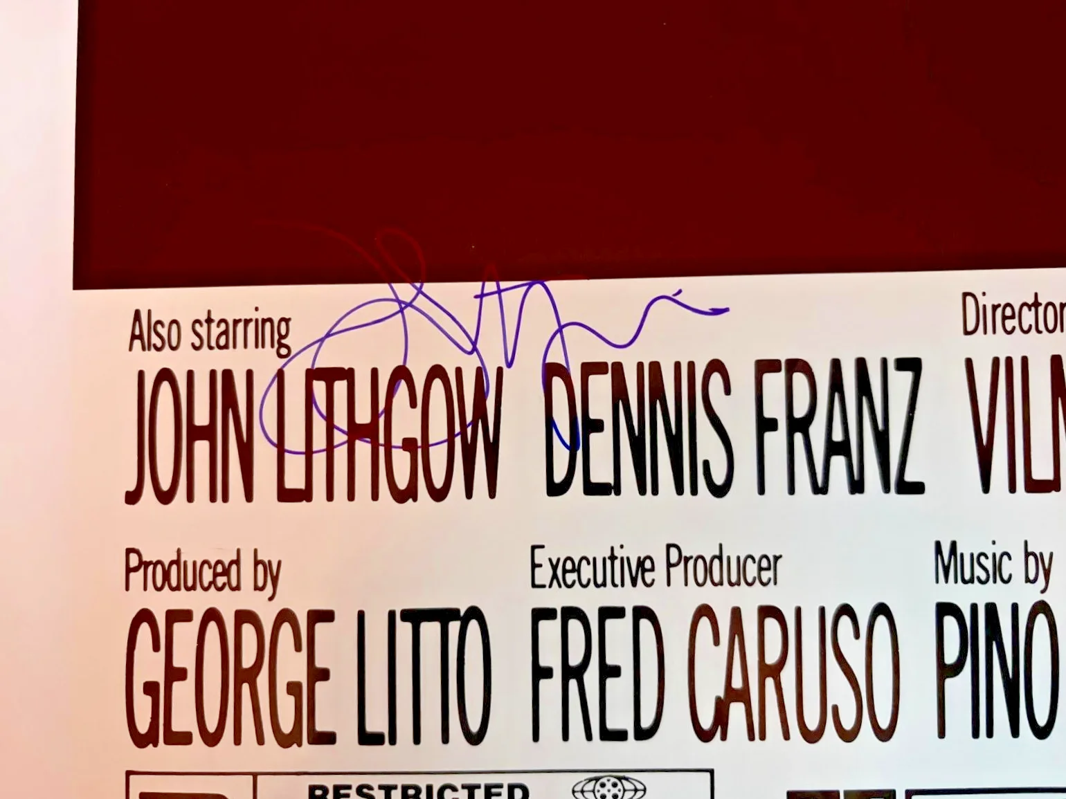 John Lithgow — JOHN LITHGOW SIGNED AUTOGRAPHED BLOW OUT FULL MOVIE POSTER JOHN TRAVOLTA PSA A, изображение 2
