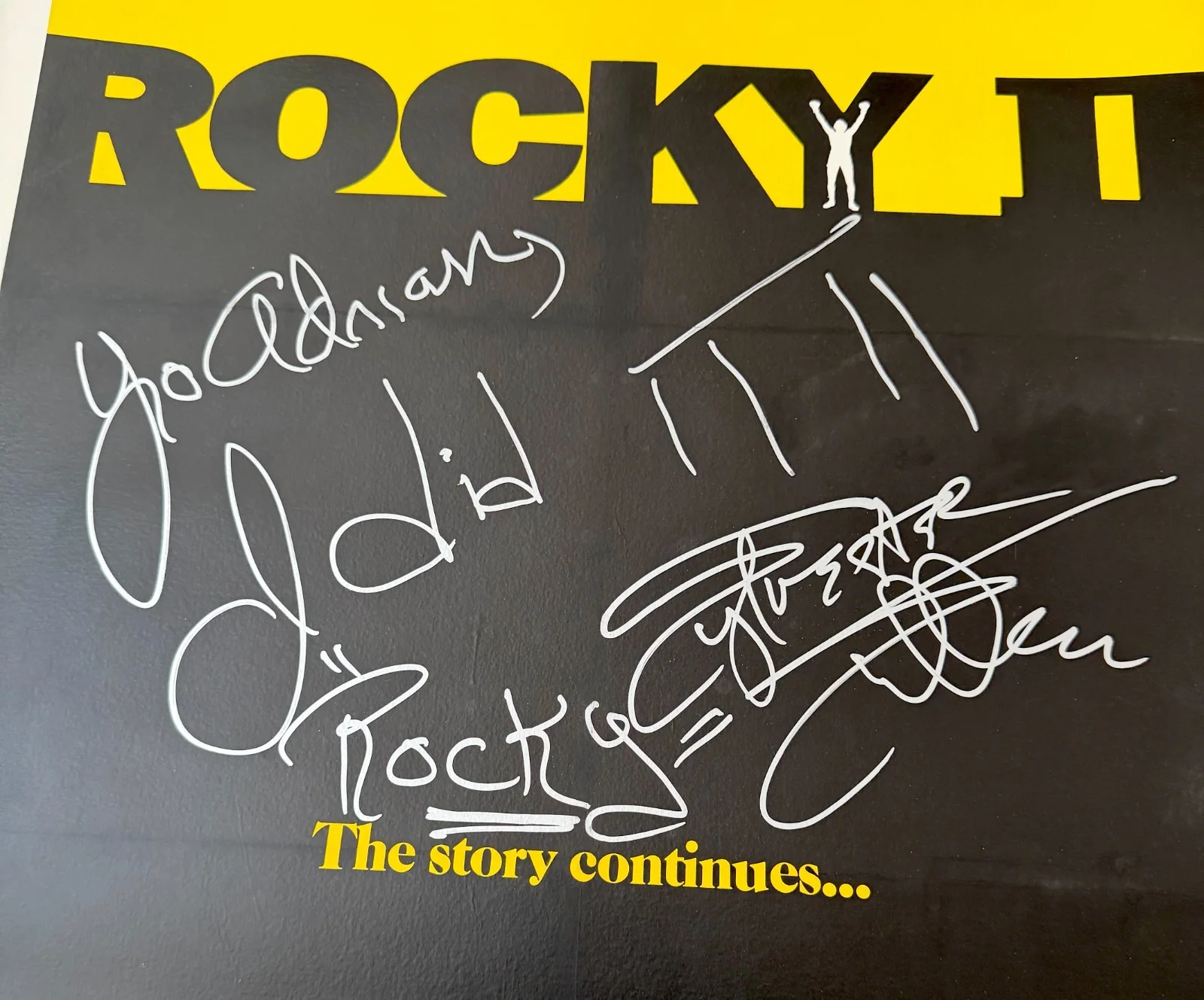 Sylvester Stallone, Cast — Sylvester Stallone "YO ADRIAN" & Shire Autographed ROCKY II Poster ASI Proof, изображение 3
