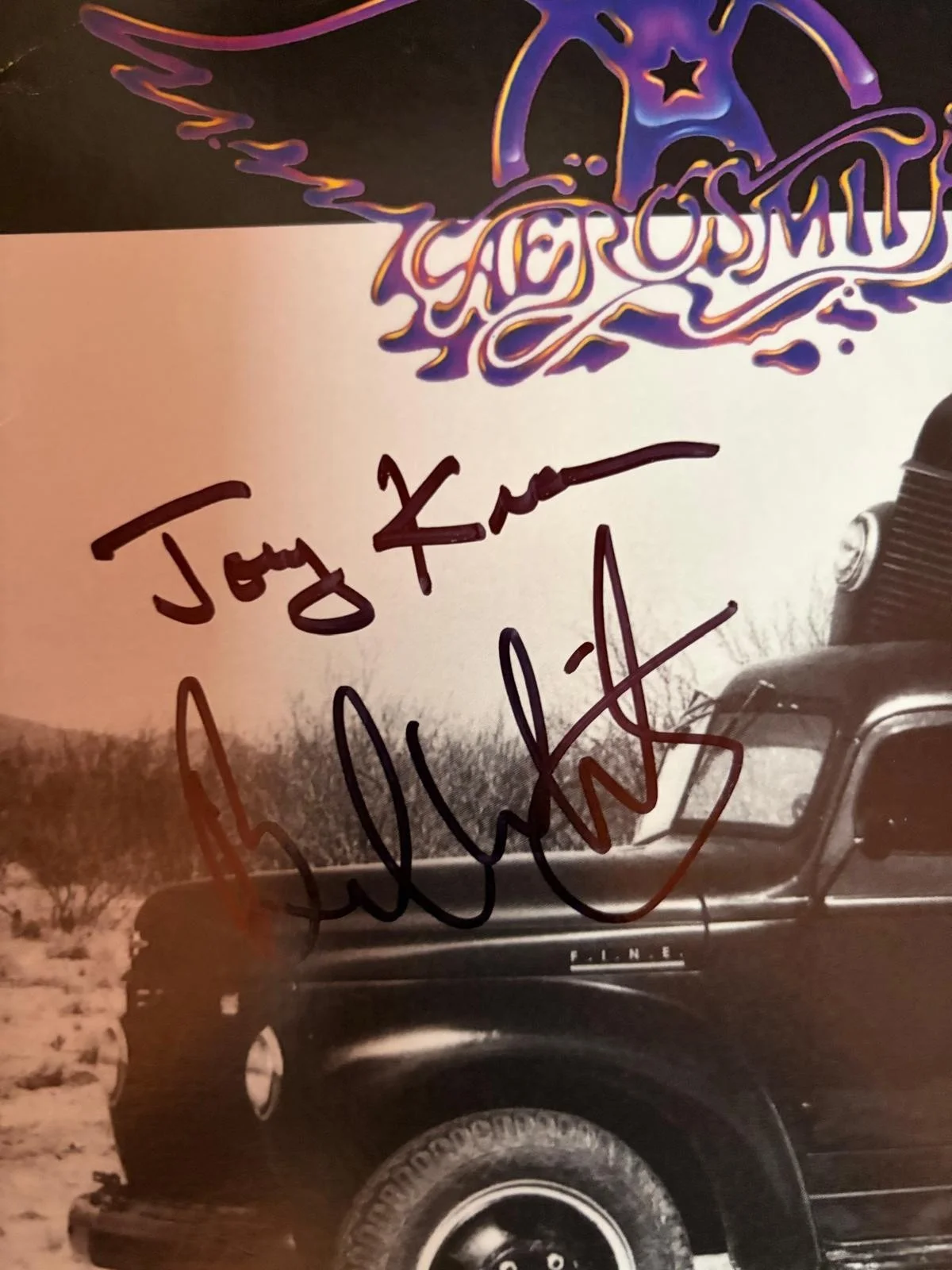 TOM HAMILTON JOEY KRAMER JOE PERRY STEVEN TYLER BRAD WHITFORD — AEROSMITH X5 FULL BAND SIGNED AUTOGRAPHED VINYL ALBUM PERRY KRAMER TOMBRAD PSA A, изображение 2