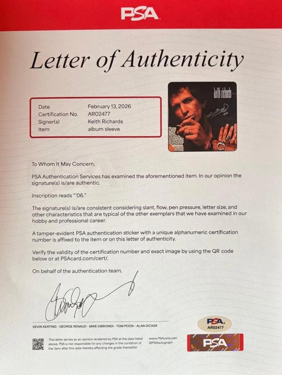 Keith Richards — KEITH RICHARDS SIGNED AUTOGRAPHED ALBUM ROLLING STONES JAGGER TALK IS CHEAP PSA, image 4