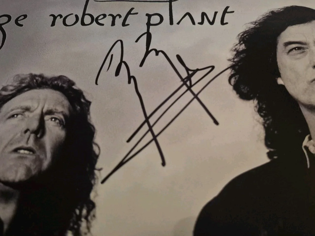 Robert Plant Jimmy Page Led Zeppelin Signed Autographed Lp No Quarter Rare, image 2