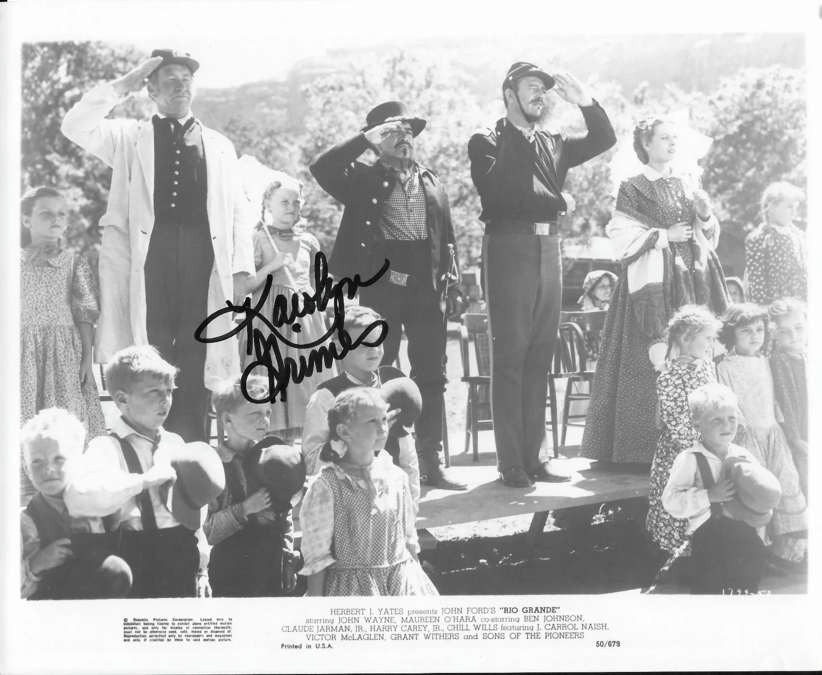 Karolyn Grimes — KAROLYN GRIMES Signed 8 x 10 Photo From Maureen O'Hara John Wayne