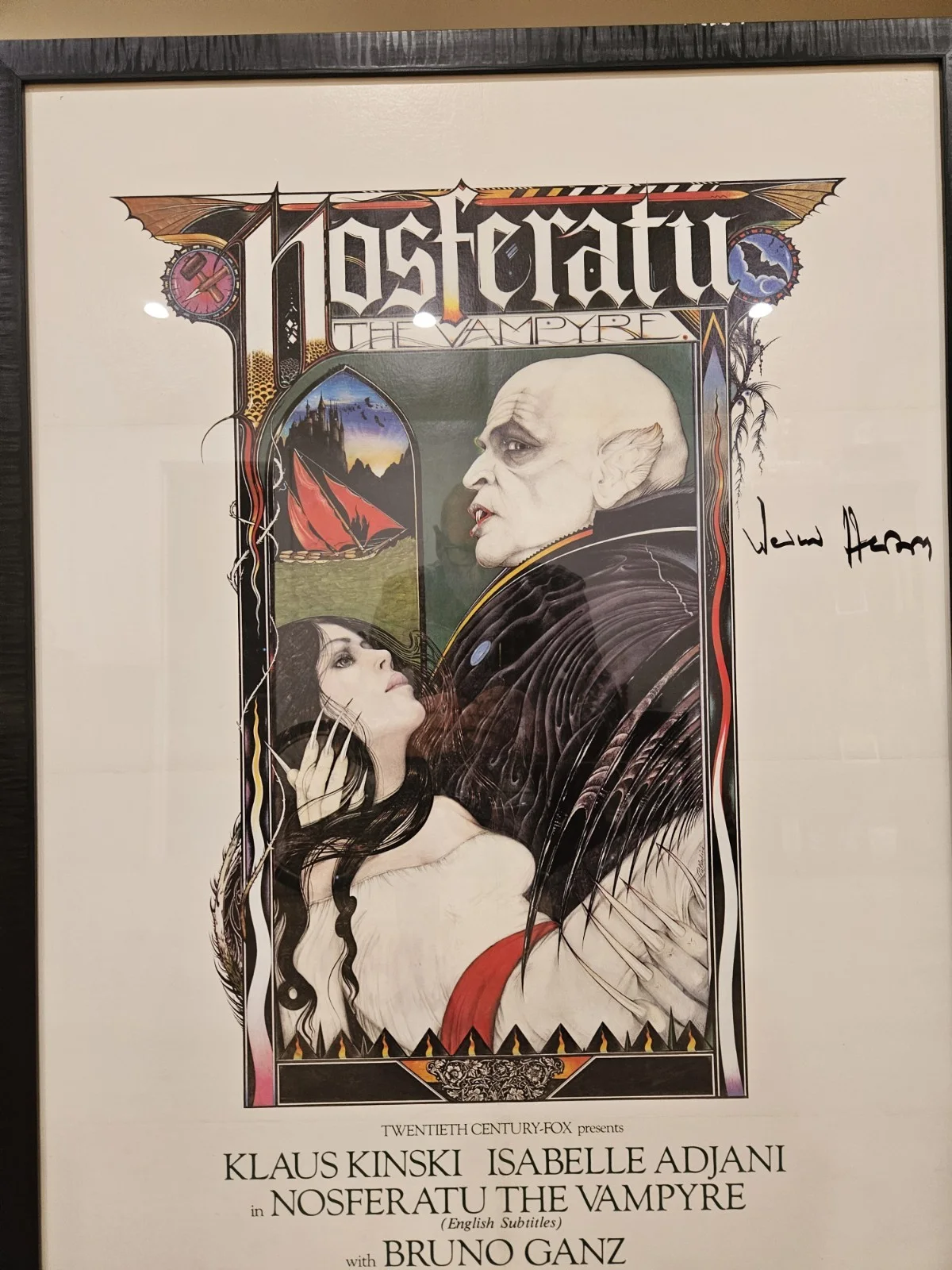 Nosferatu The Vampyre -Werner Herzog -SIGNED -Poster 27x41-LINEN-Rolled-No Frame, image 3