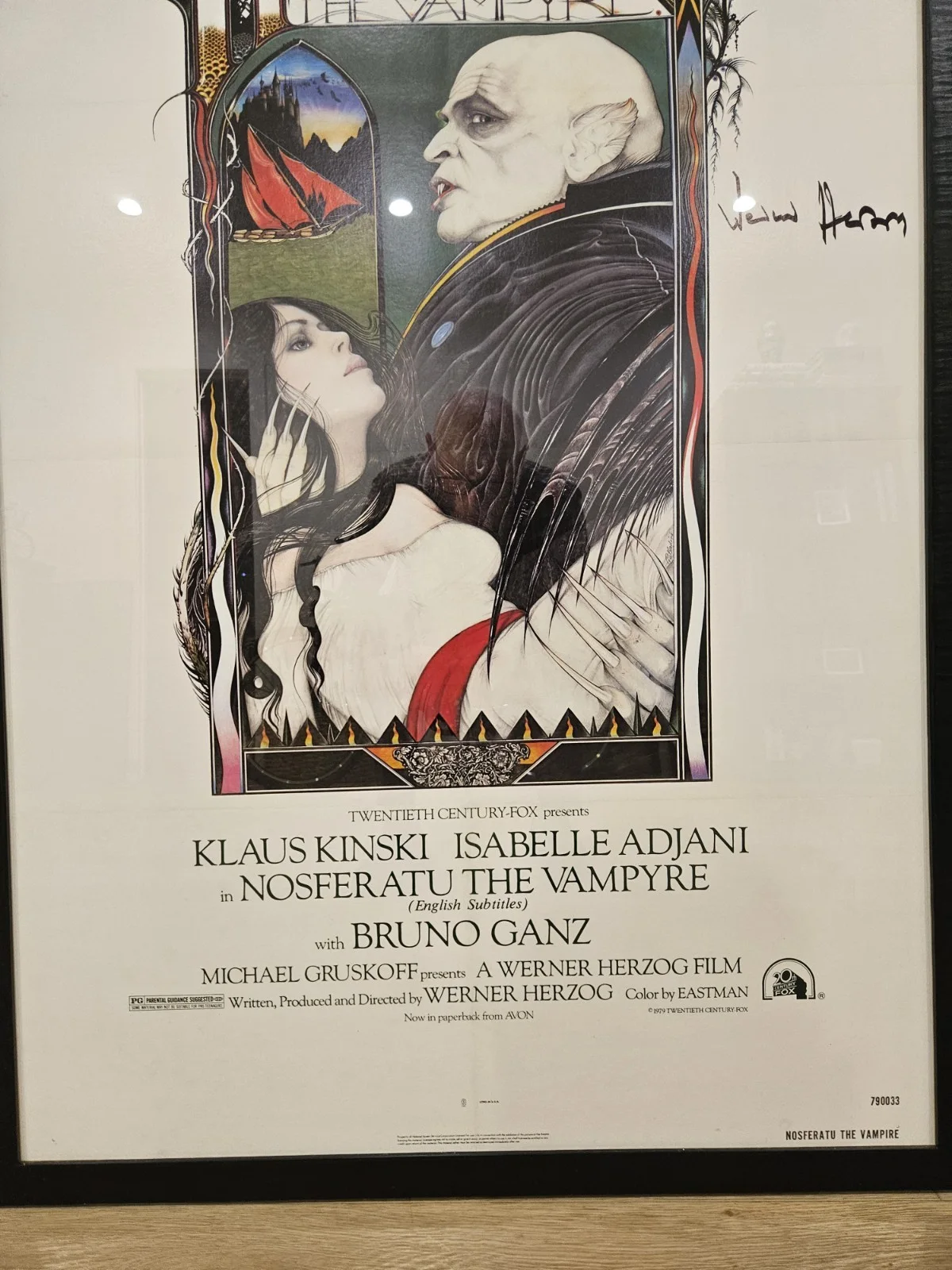 Nosferatu The Vampyre -Werner Herzog -SIGNED -Poster 27x41-LINEN-Rolled-No Frame, image 4