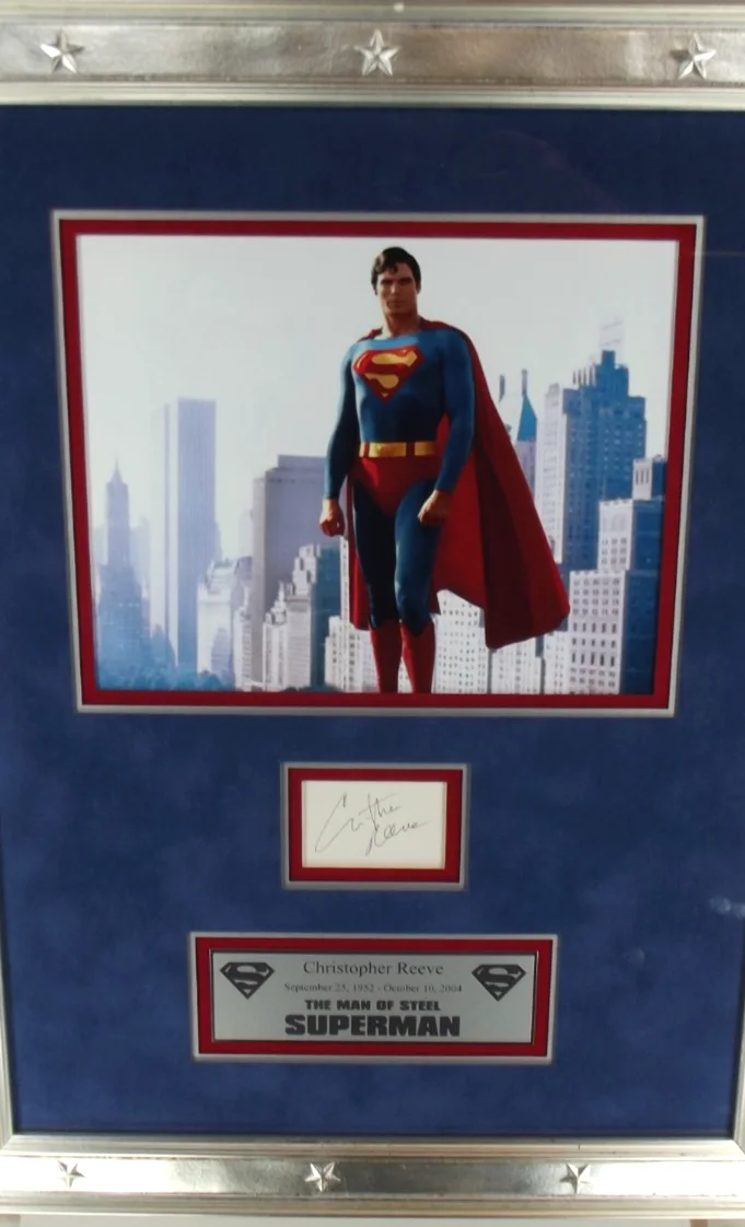 Christopher Reeve — Christopher Reeve Superman Signed Autograph Framed Display PSA Authenticated, image 4
