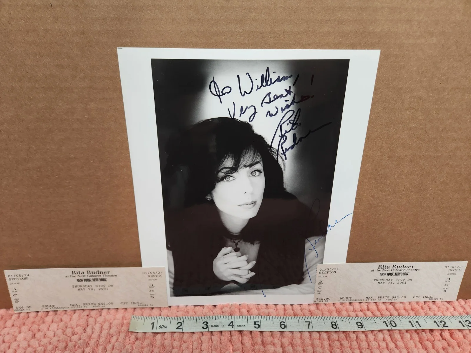 Rita Rudner AUTOGRAPHED Hand SIGNED Photo w/ 2 Tickets New York Cabaret Theatre, изображение 2
