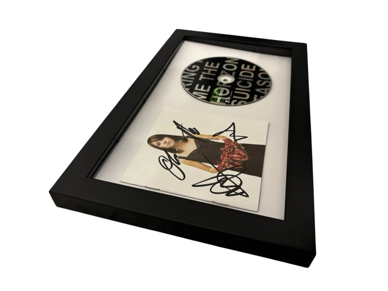 BRING ME THE HORIZON SIGNED AUTOGRAPH x4 SUICIDE SEASON FRAMED CD OLI +3 JSA COA, изображение 4