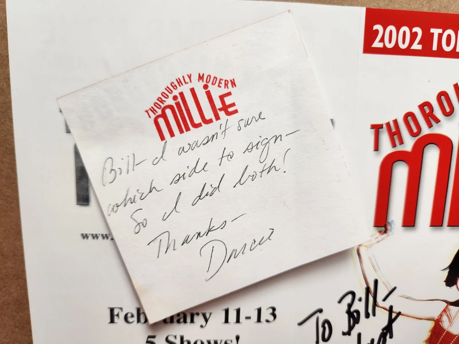 Cast — Darcie Roberts AUTOGRAPH "Thoroughly Modern Millie" Triple SIGNED Play Brochure, image 3