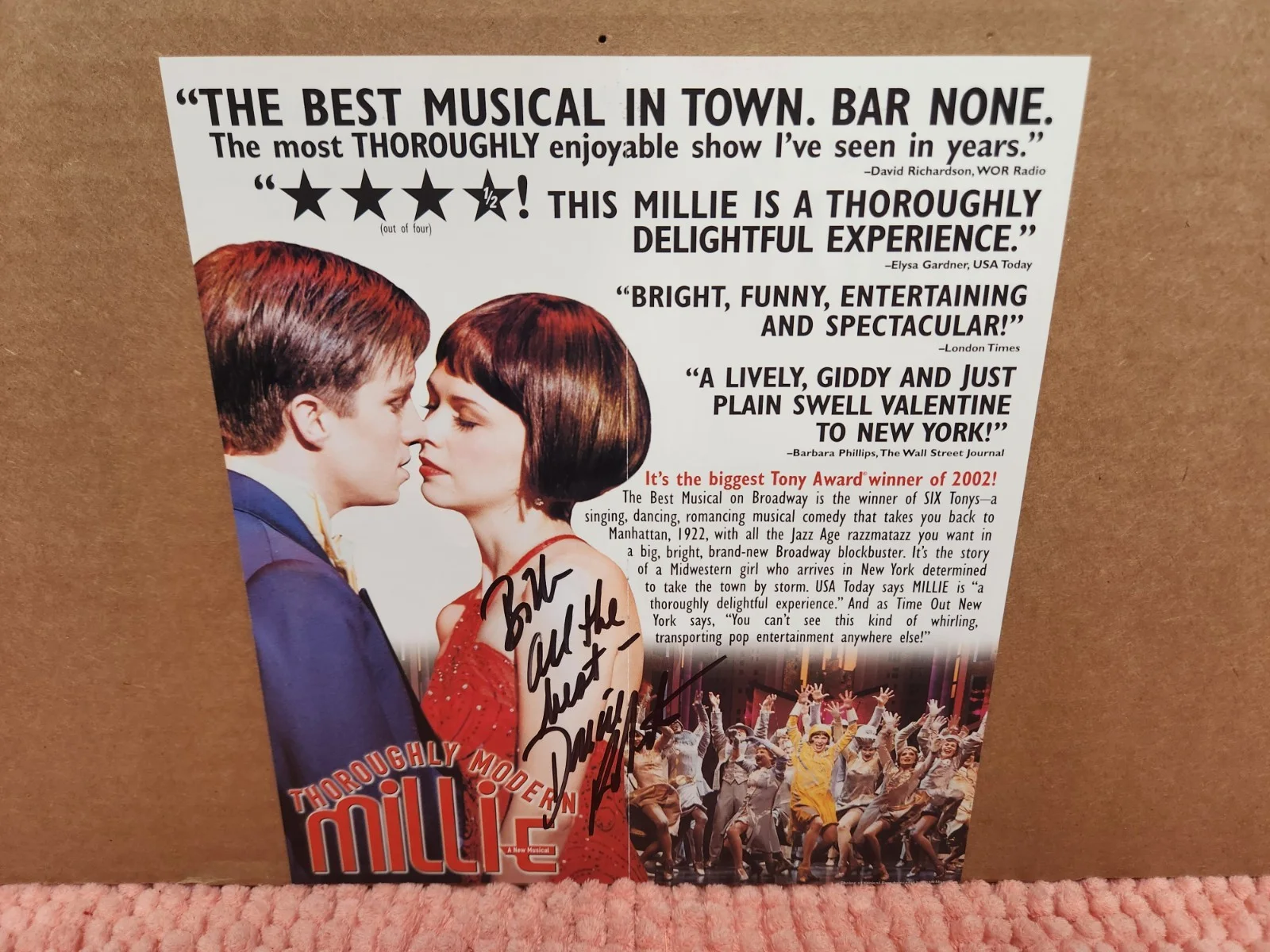 Cast — Darcie Roberts AUTOGRAPH "Thoroughly Modern Millie" Triple SIGNED Play Brochure, image 4