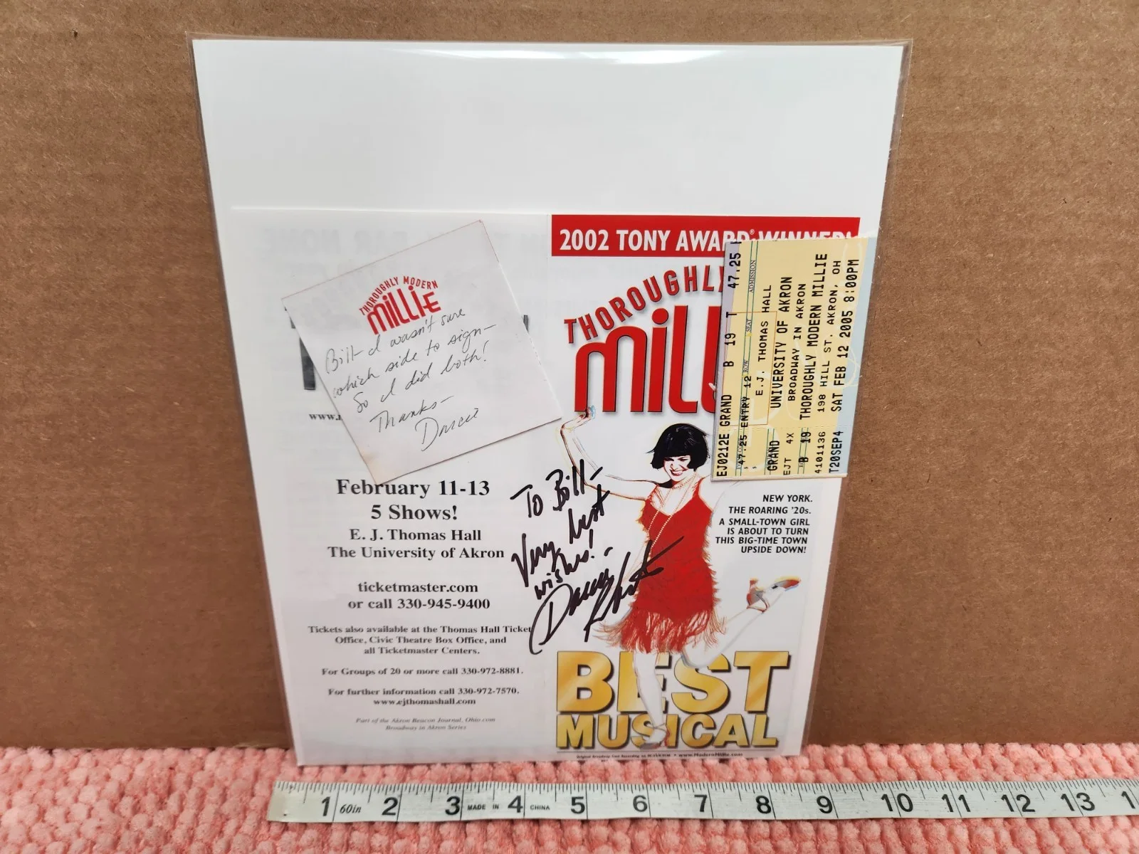Cast — Darcie Roberts AUTOGRAPH "Thoroughly Modern Millie" Triple SIGNED Play Brochure, image 5