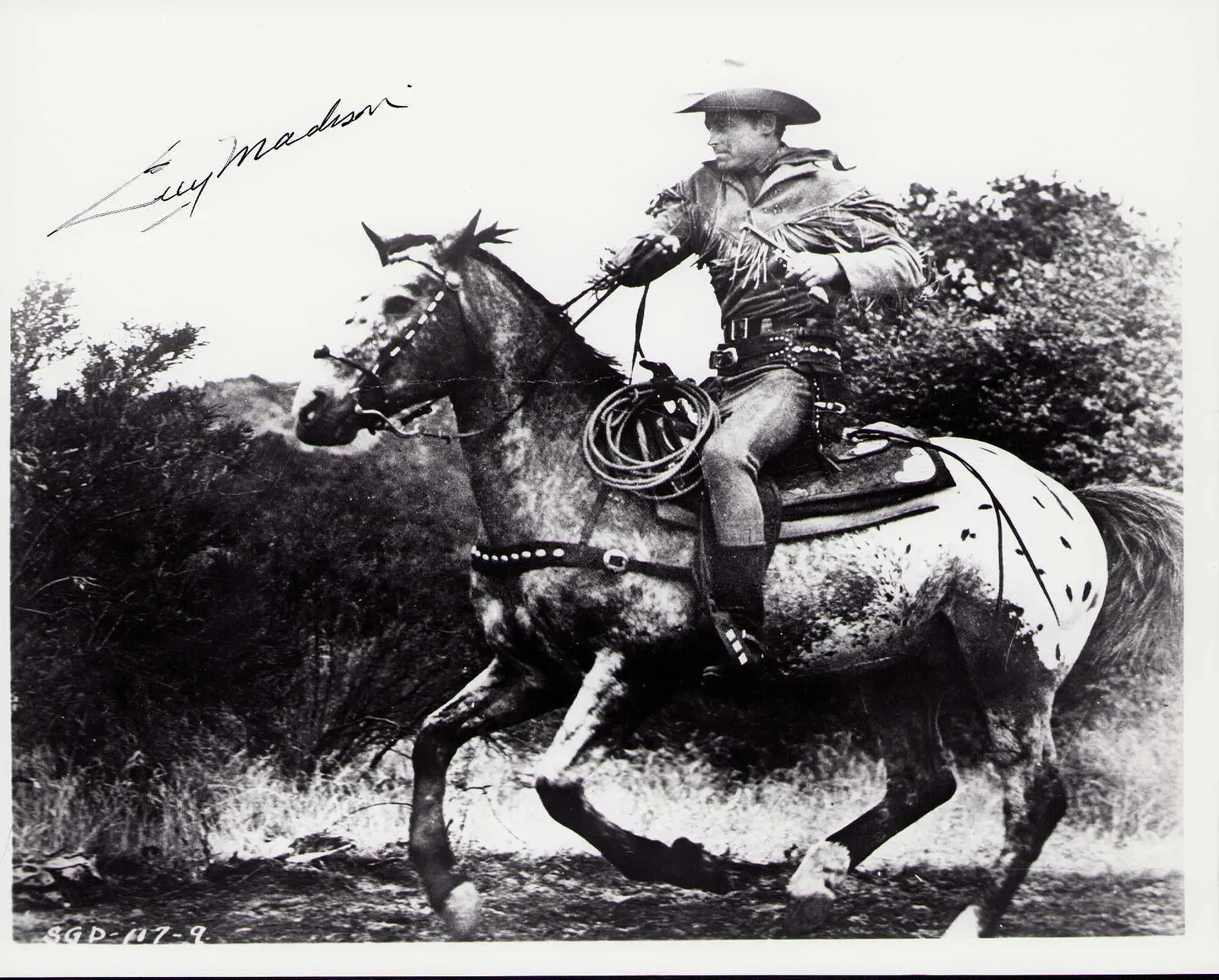 Guy Madison — Vintage Guy Madison Signed 8x10 B & W Photo Autograph W/COA