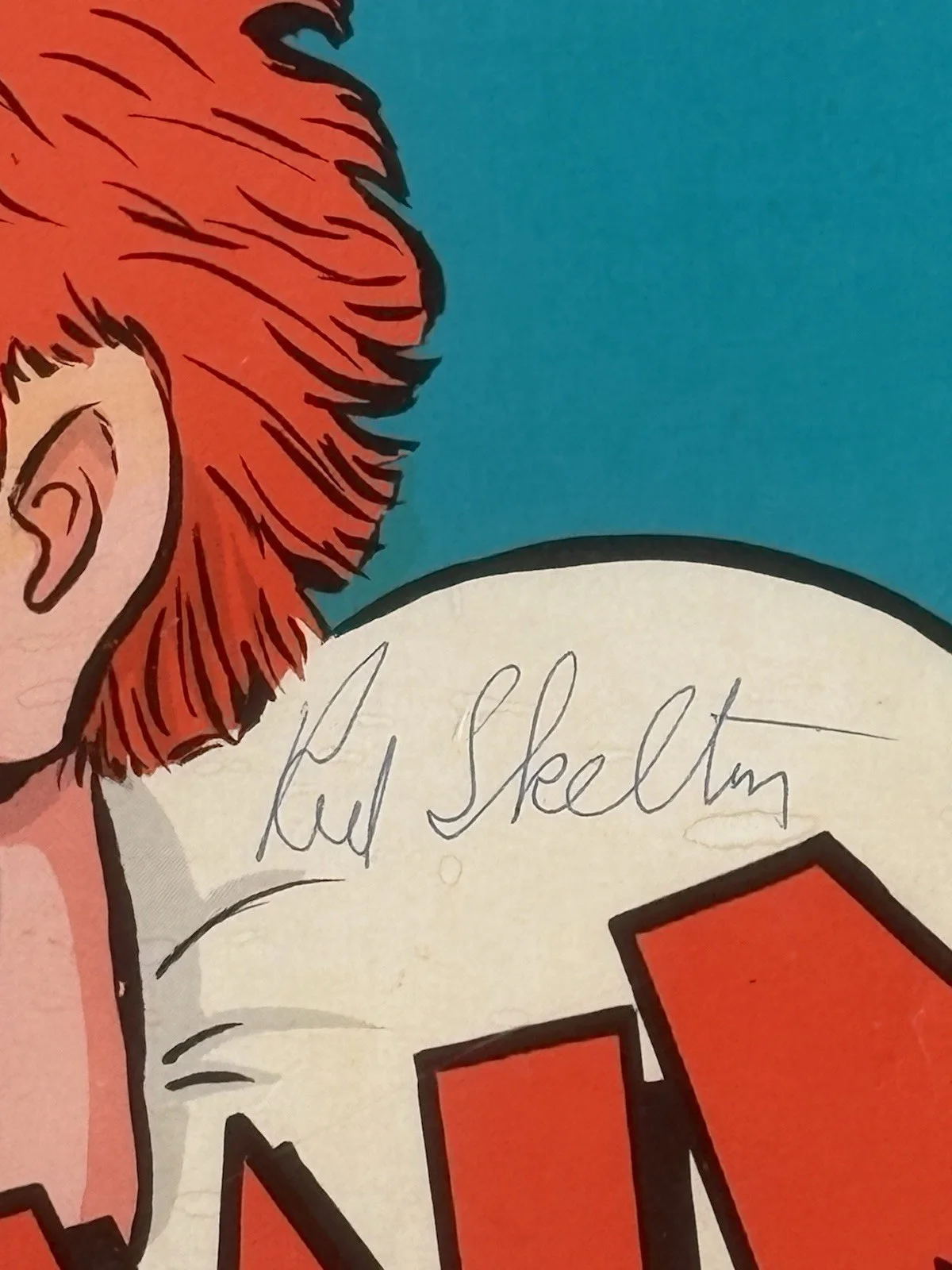 Red Skelton Autographed Clown Alley Giant 22" x 17" Unused Coloring Book 1975, изображение 2