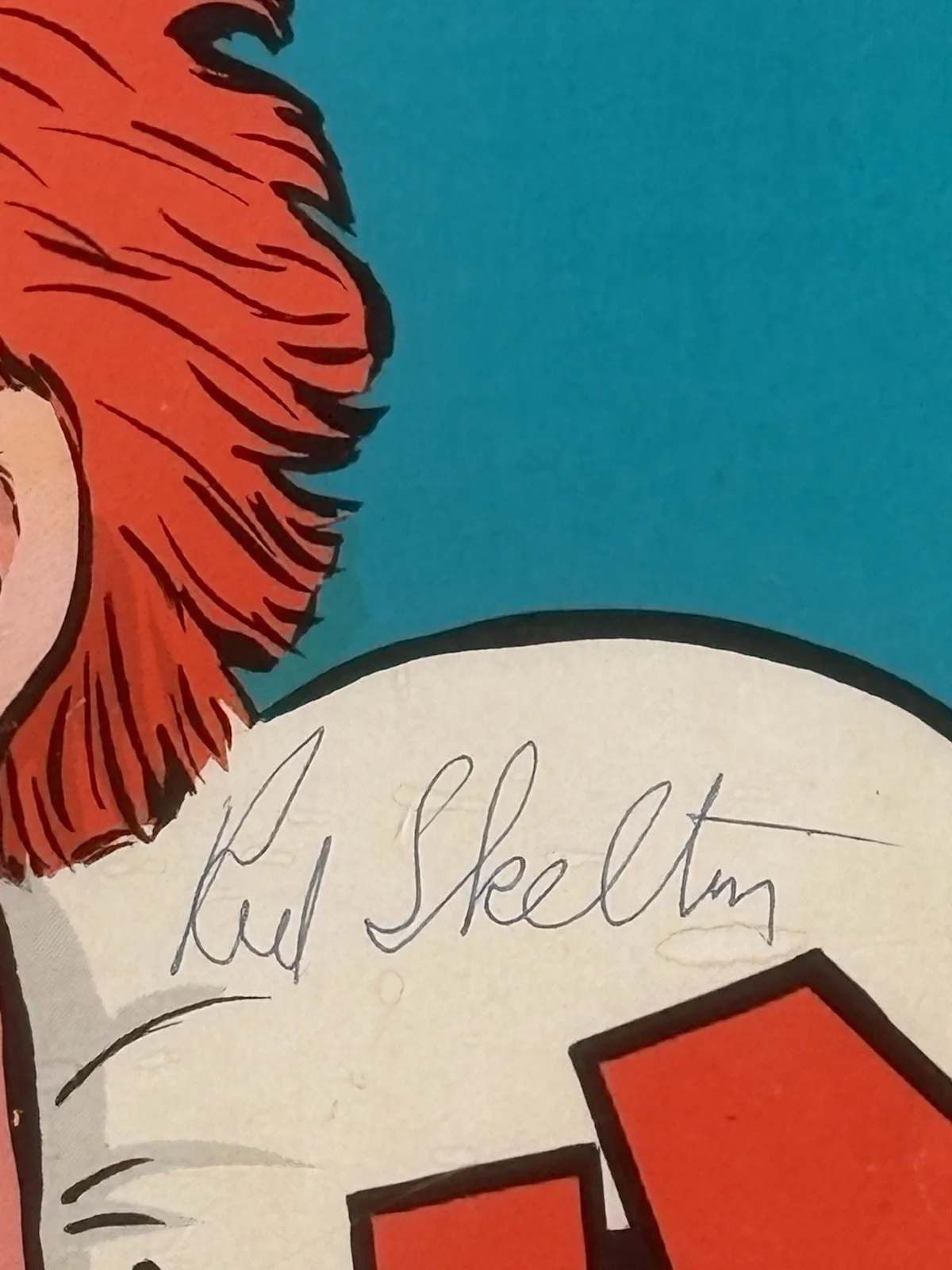 Red Skelton Autographed Clown Alley Giant 22" x 17" Unused Coloring Book 1975, изображение 3