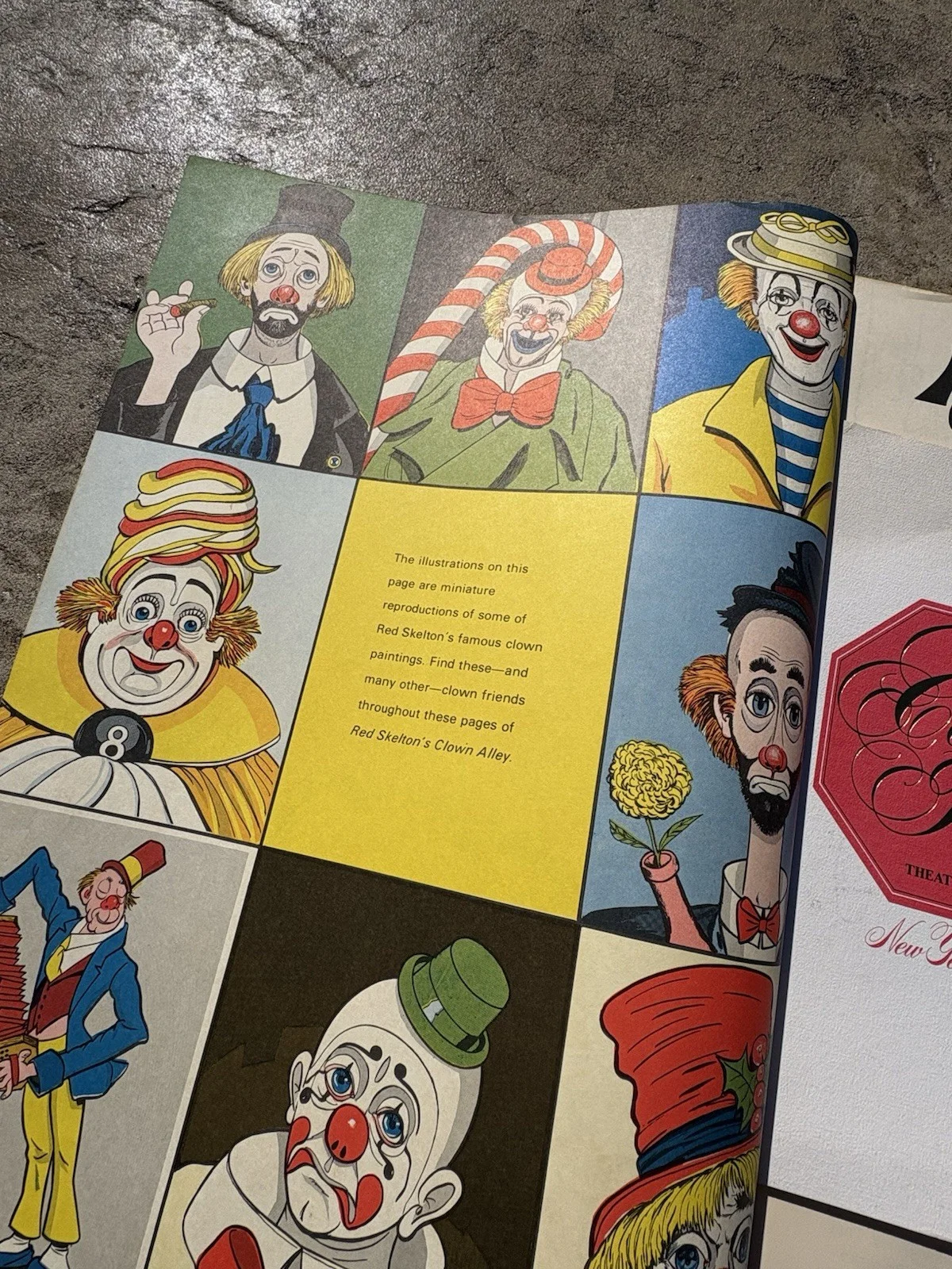 Red Skelton Autographed Clown Alley Giant 22" x 17" Unused Coloring Book 1975, изображение 4