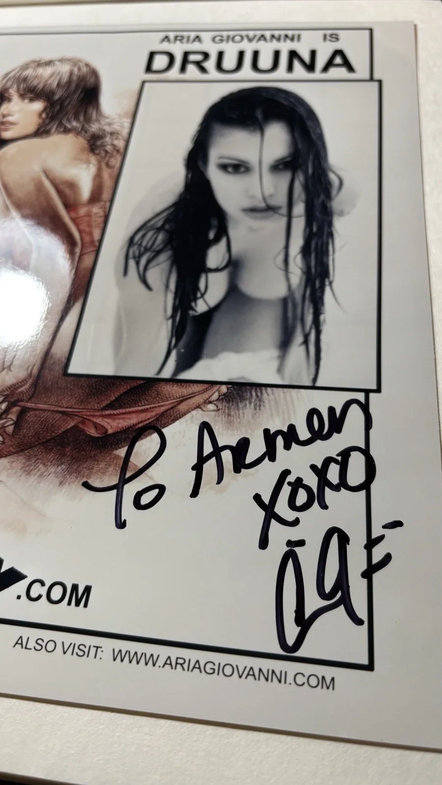 Heavy Metal Aria Giovanni Druuna Signed 8 X 10 Photo San Diego Comic Con 2002, image 2