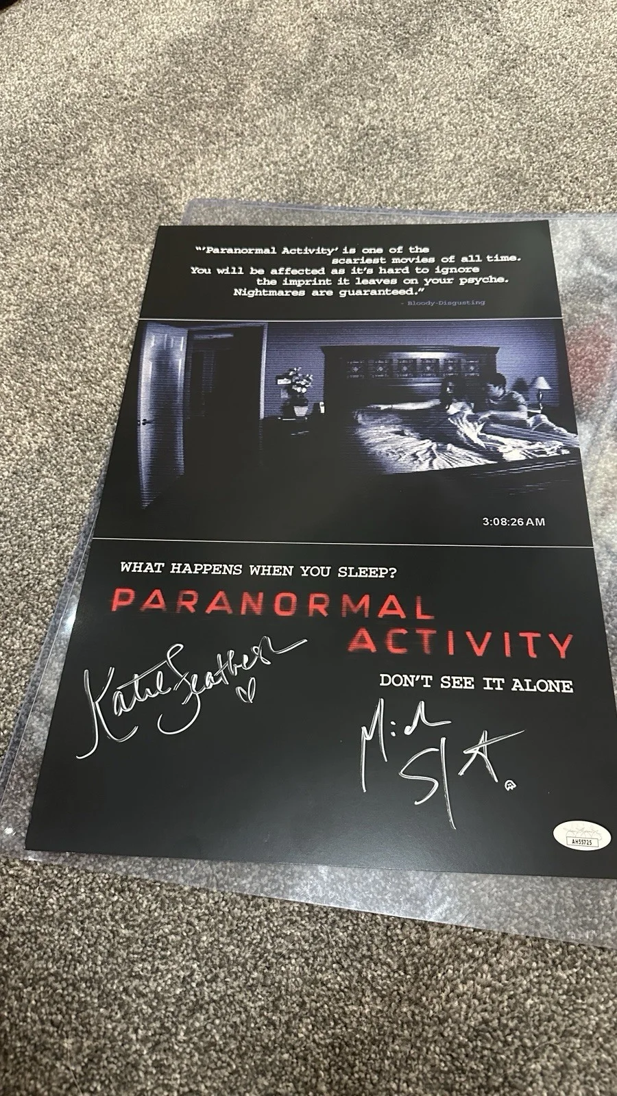 Paranormal Activity 11 X 17 Autographed Signed Katie Featherston Micah Sloat JSA, image 3