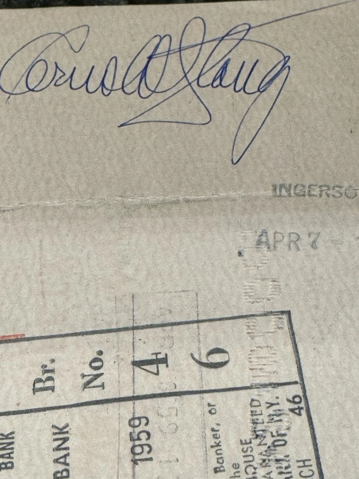 Arnold Stang The Voice Of Top Cat Signed 1959 William Morris Agency Check RARE, изображение 2