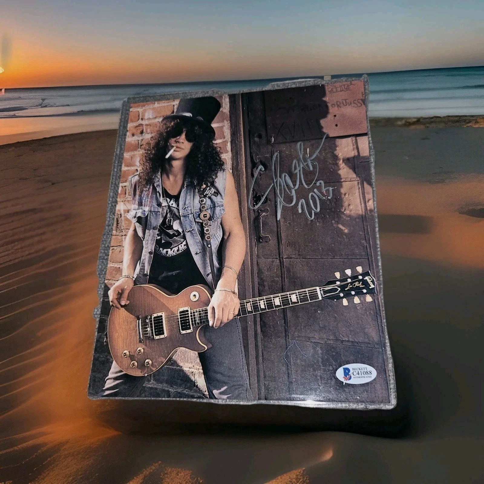 Slash Guns & Roses Signed Autographed 8x10 Photo BAS Beckett Certified COA, image 2