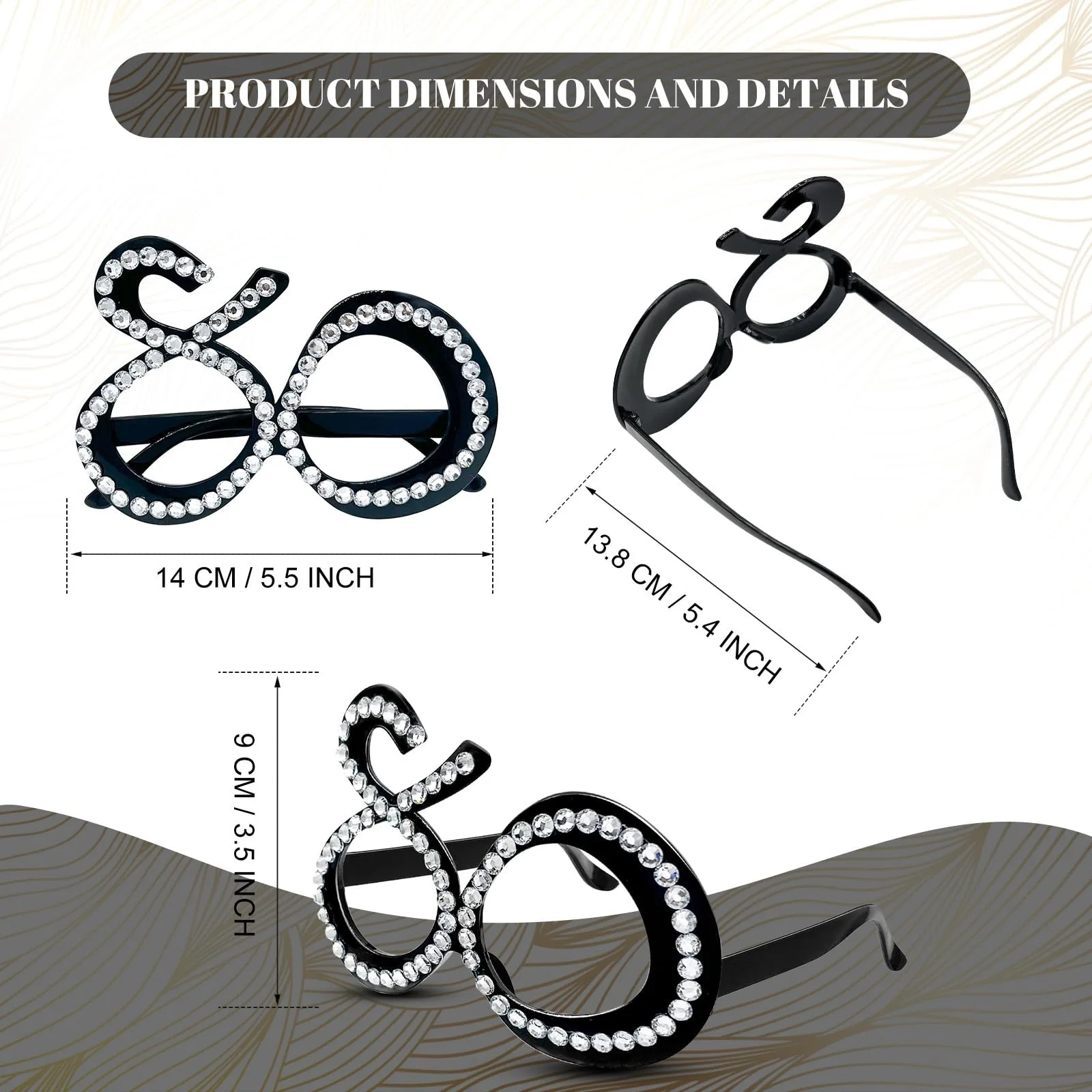 12 Pieces 80th Birthday Glasses, 80th birthday party glasses, Funny Plastic E..., изображение 2