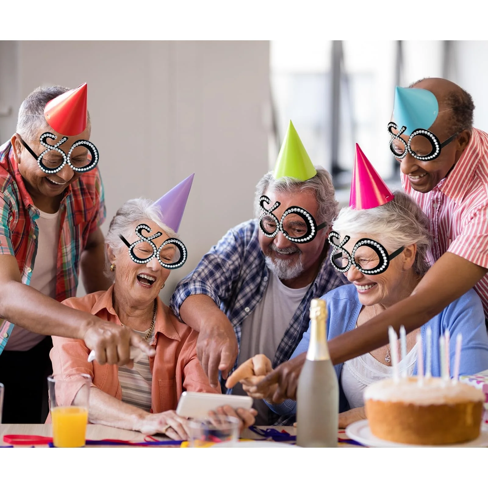 12 Pieces 80th Birthday Glasses, 80th birthday party glasses, Funny Plastic E..., изображение 4
