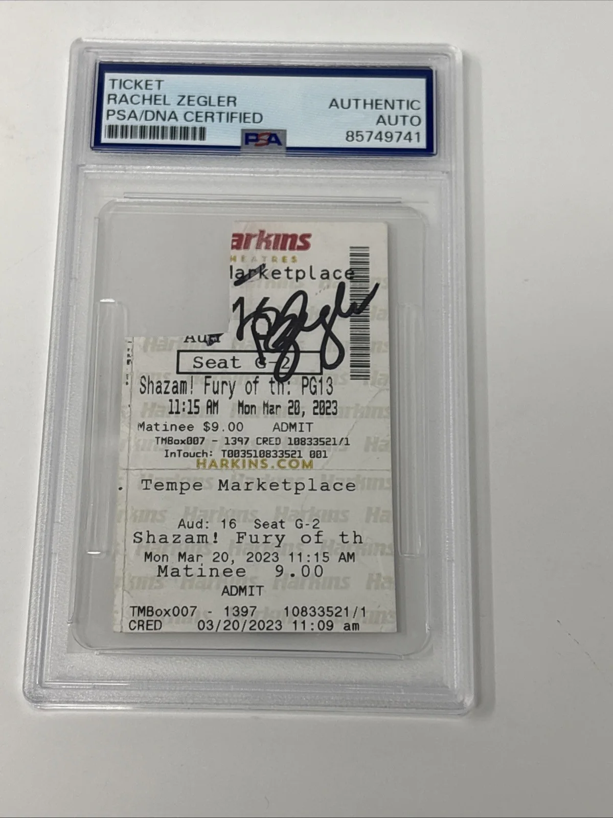 Rachel Zegler — Rachel Zegler Signed Shazam Movie Ticket From Shazam Fury Of The Gods PSA DNA