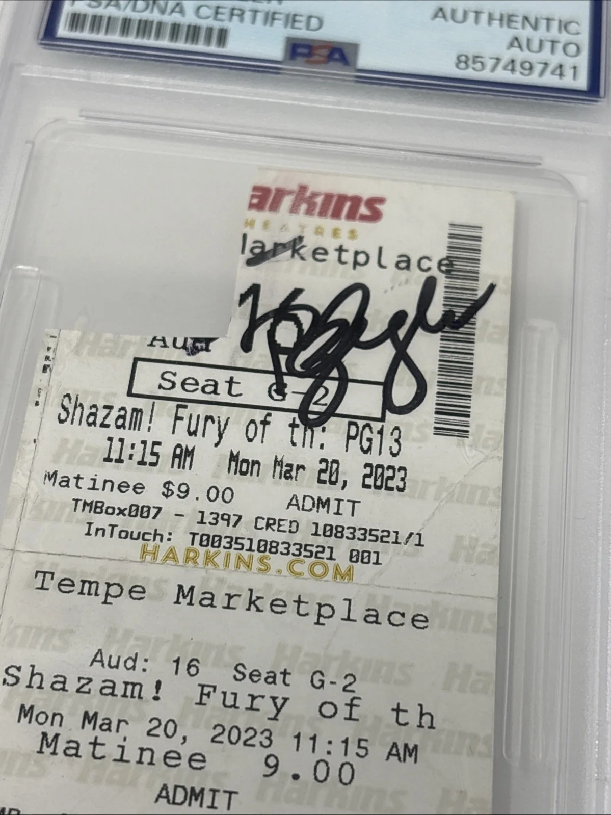 Rachel Zegler — Rachel Zegler Signed Shazam Movie Ticket From Shazam Fury Of The Gods PSA DNA, изображение 2