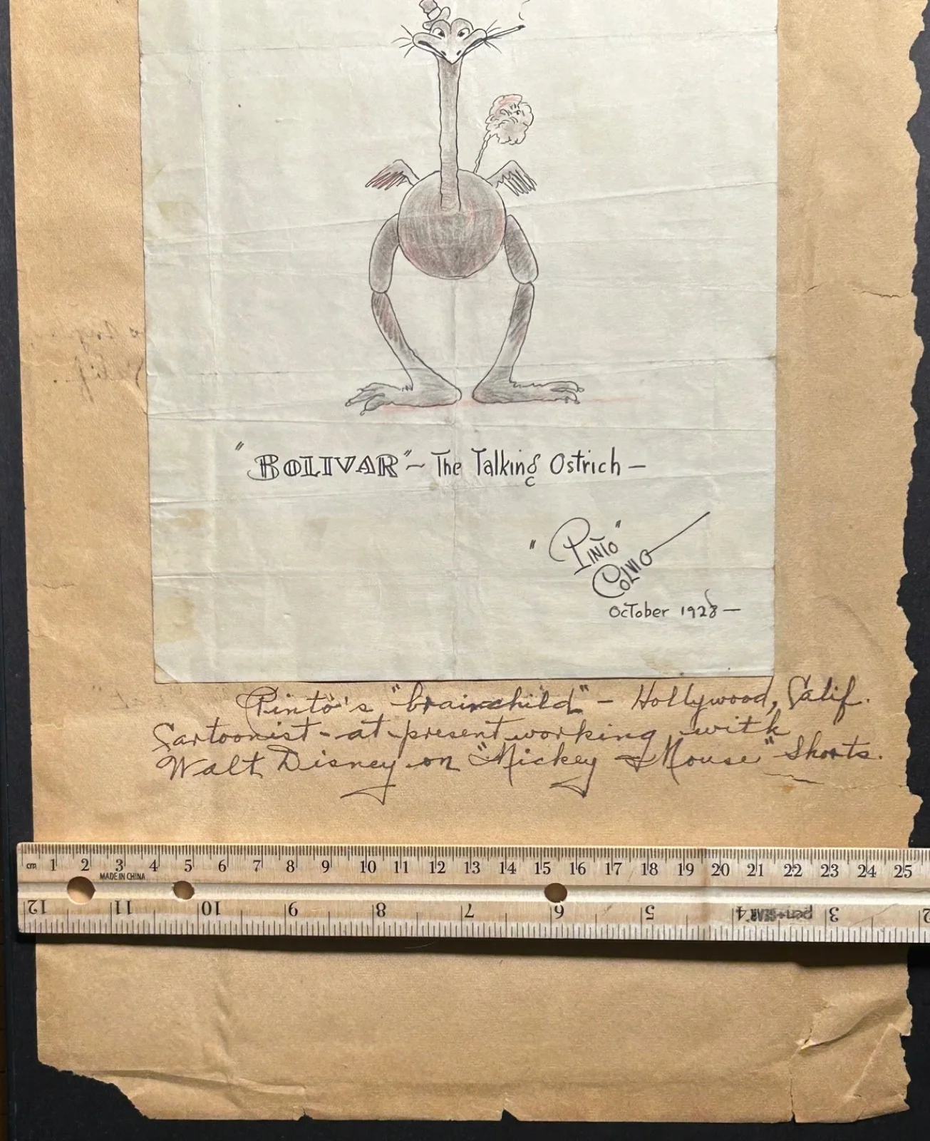 PINTO COLVIG—SIGNED Bolivar Talking Ostrich—Disney PLUTO+GRUMPY•Fleischer BLUTO, image 5