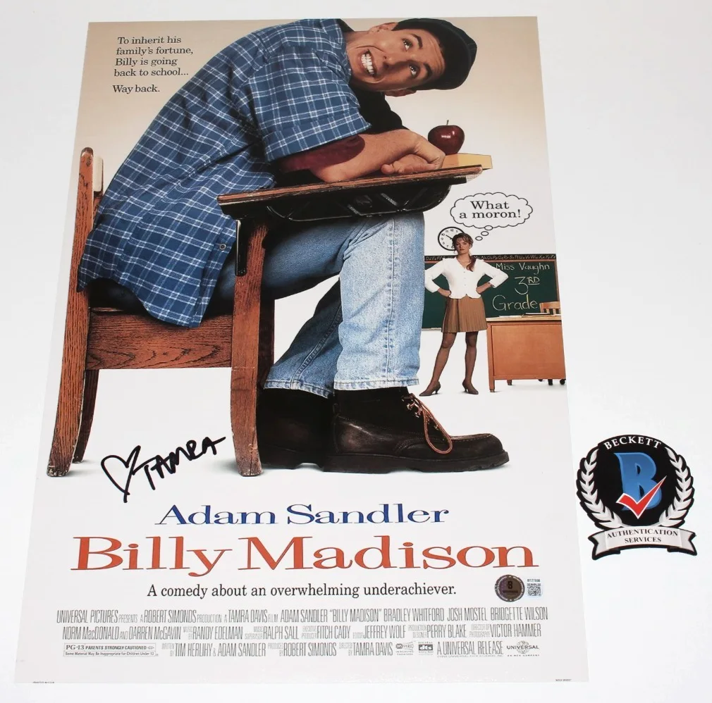 DIRECTOR TAMRA DAVIS SIGNED 'BILLY MADISON' 12x18 MOVIE POSTER BAS BECKETT COA, изображение 2