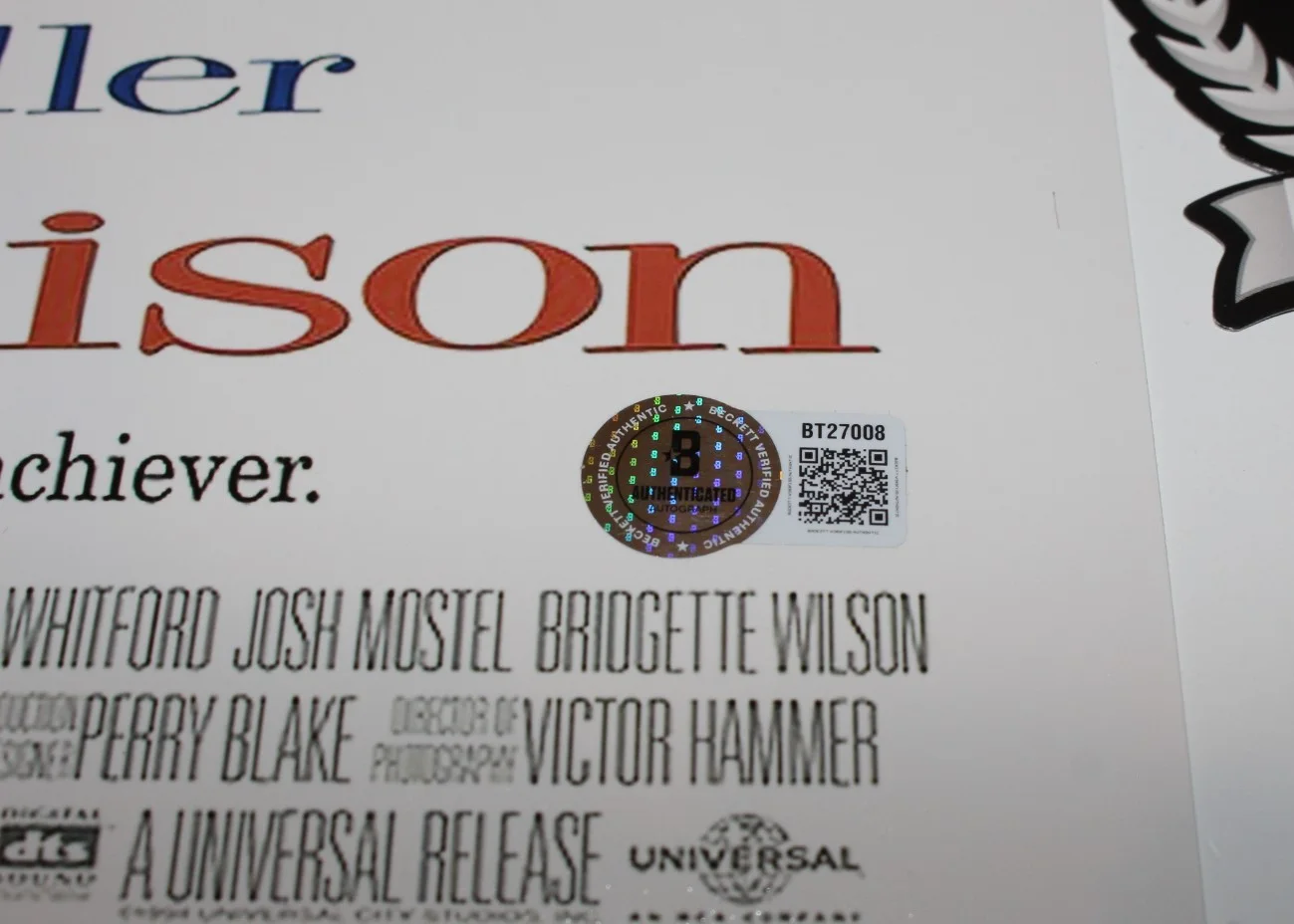 DIRECTOR TAMRA DAVIS SIGNED 'BILLY MADISON' 12x18 MOVIE POSTER BAS BECKETT COA, изображение 3