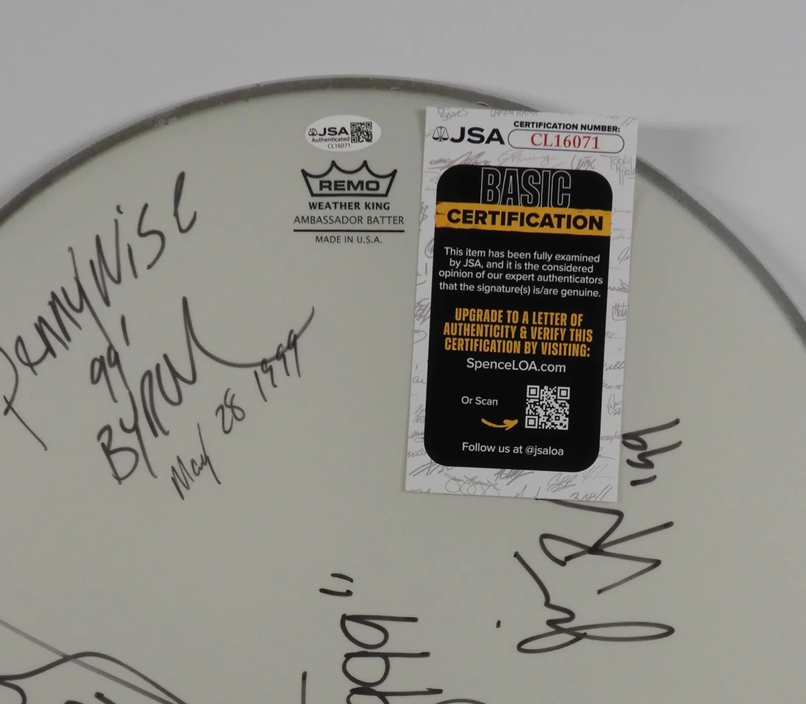 Pennywise Band JSA Autograph Signed Drum Head 14", image 3