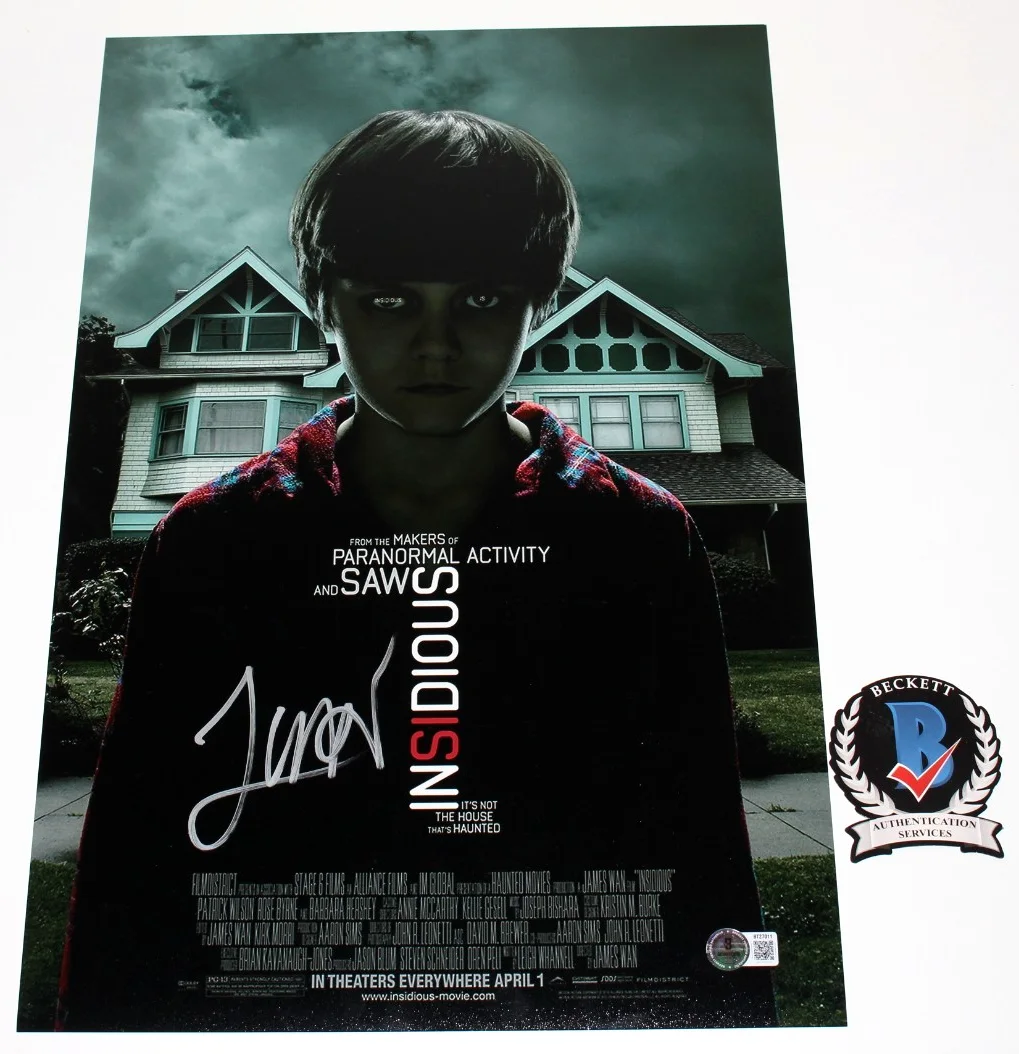 DIRECTOR JAMES WAN SIGNED 'INSIDIOUS' 12x18 MOVIE POSTER HORROR BAS BECKETT COA, изображение 2