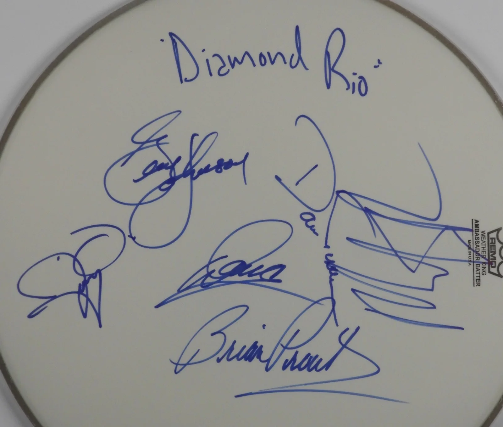 Diamond Rio JSA Autograph Signed Drum Head 14", image 2