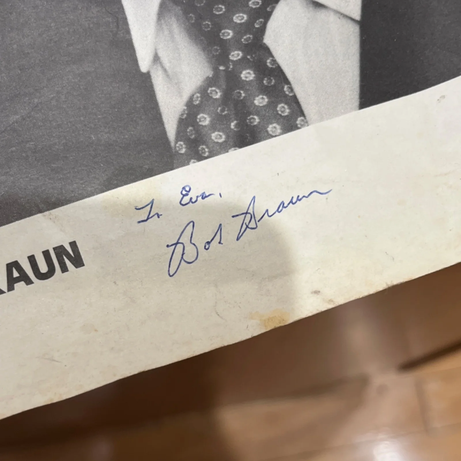 Bob Braun — Bob Braun Signed Original Black and White Television Photo, image 2